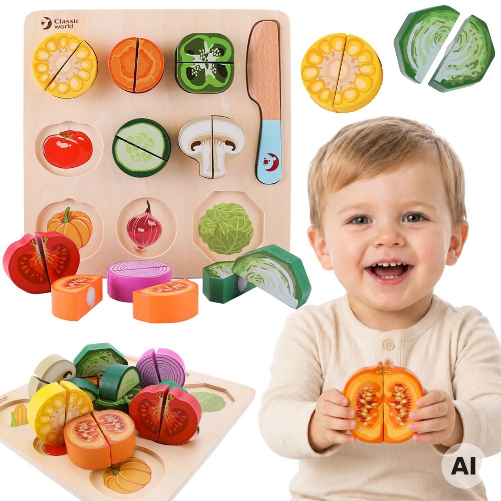 CLASSIC WORLD Wooden Vegetable Chopping Set