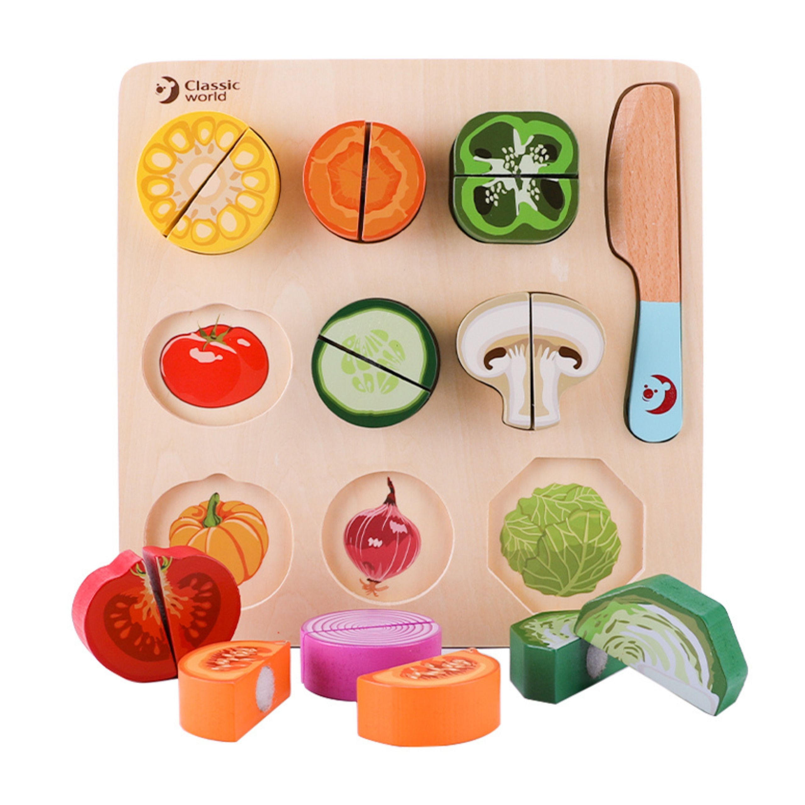 CLASSIC WORLD Wooden Vegetable Chopping Set - Slika 3