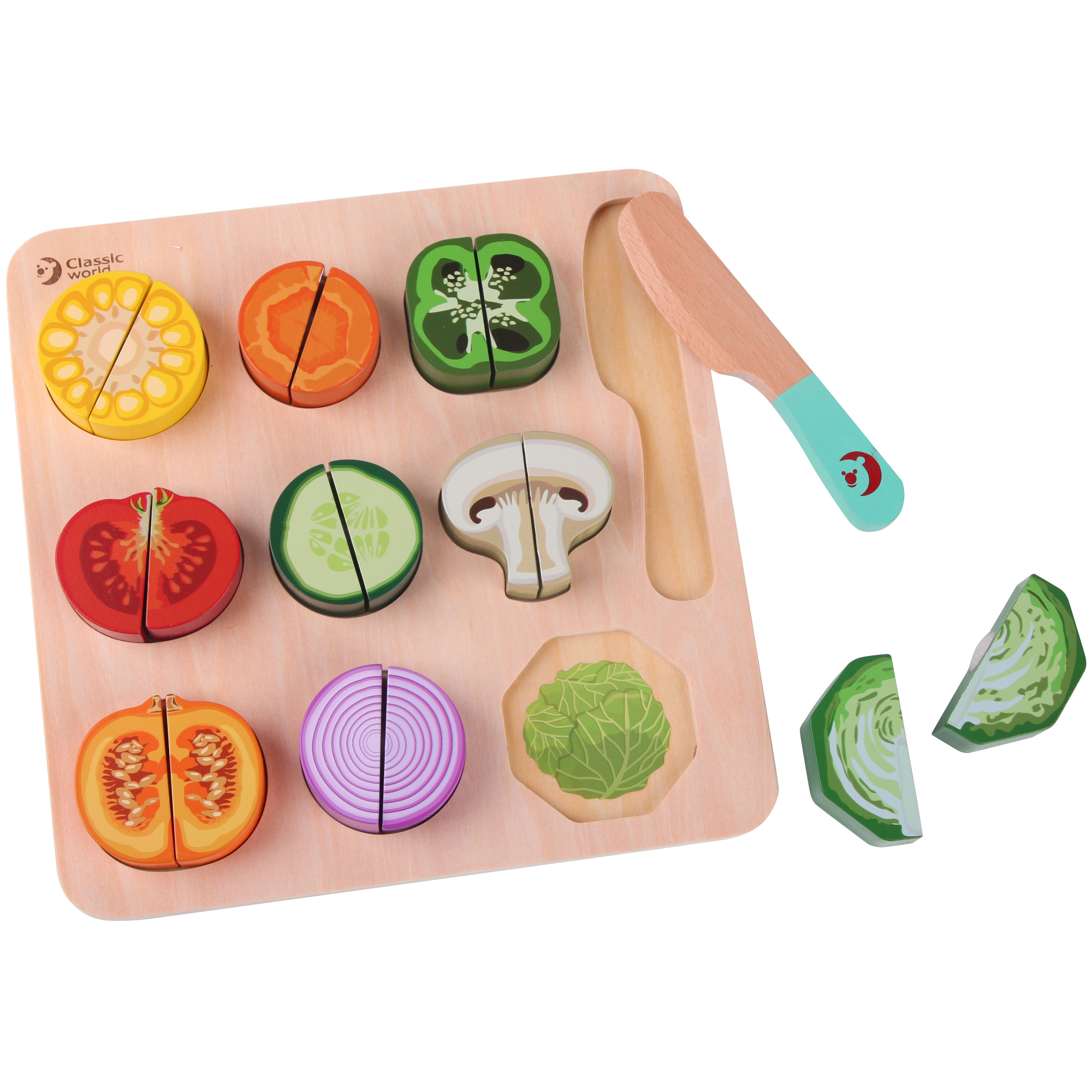 CLASSIC WORLD Wooden Vegetable Chopping Set - Slika 4
