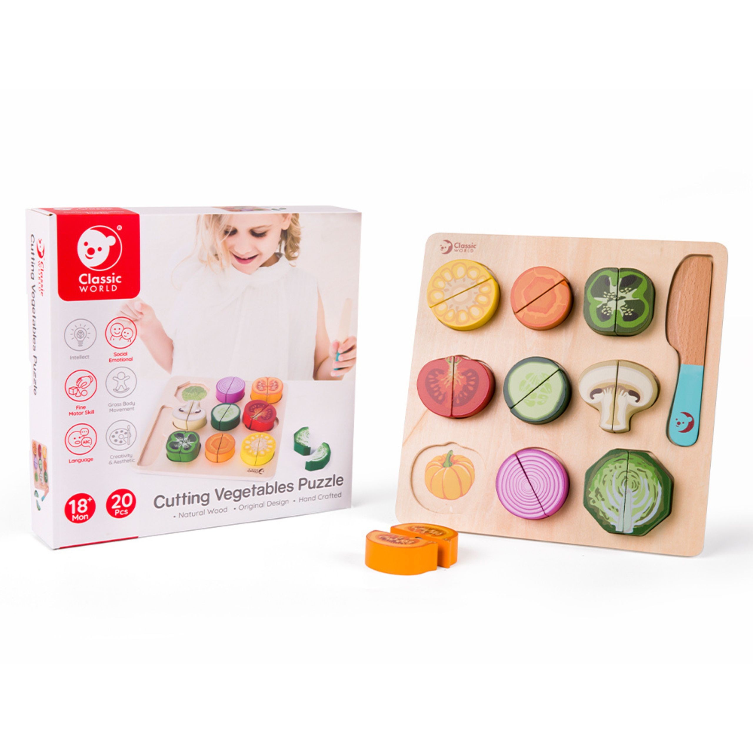 CLASSIC WORLD Wooden Vegetable Chopping Set - Slika 6