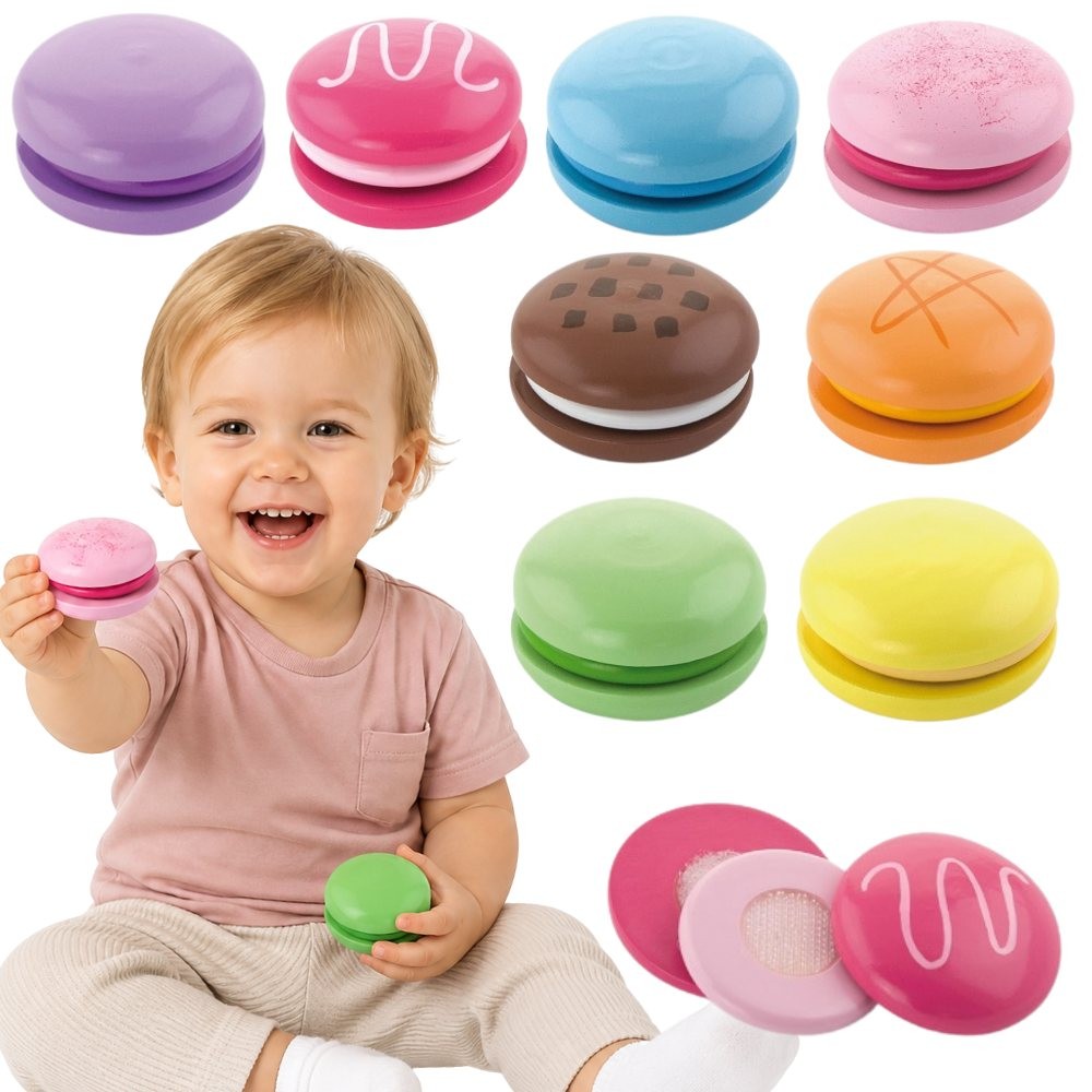VIGA Wooden Cookies Colorful Cookies Macaroon Set 8 pcs - Slika 6