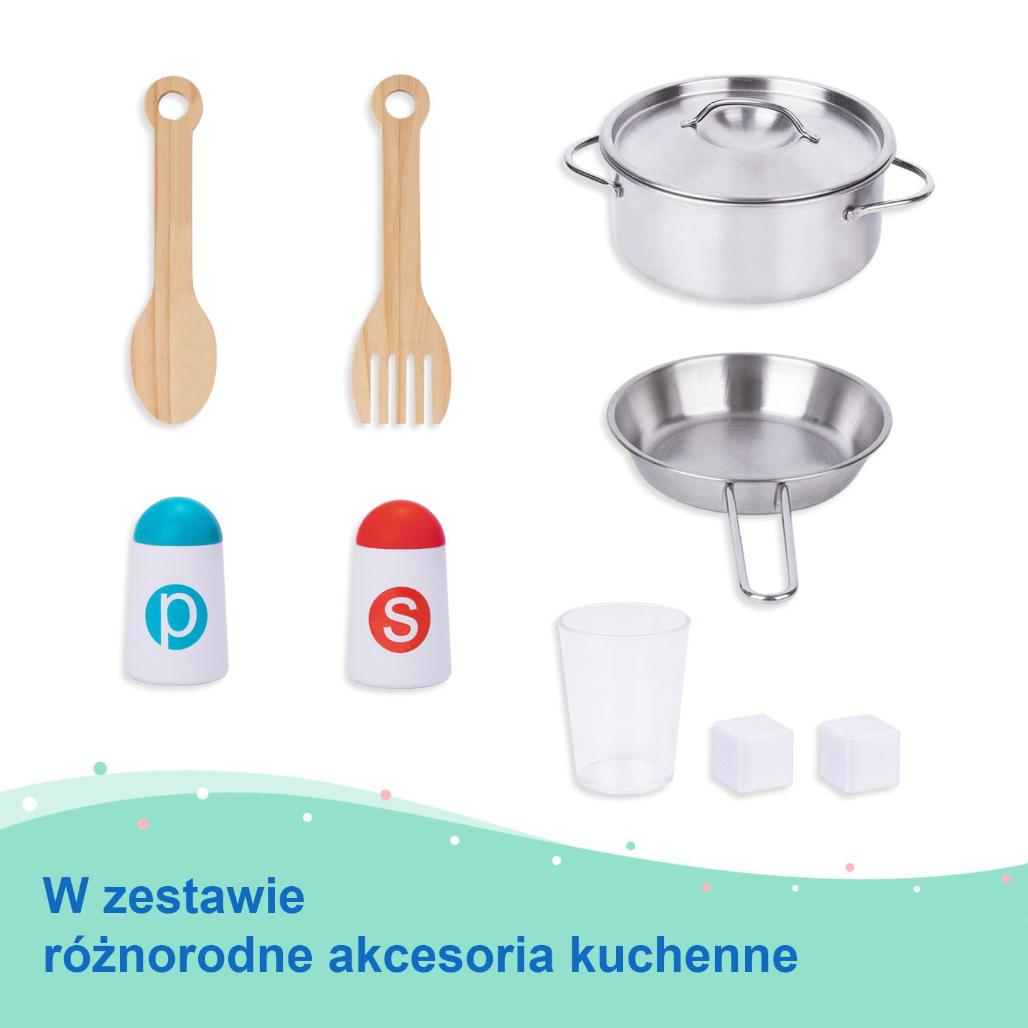 TOOKY TOY Modern Wooden Kitchen Accessories - Slika 6