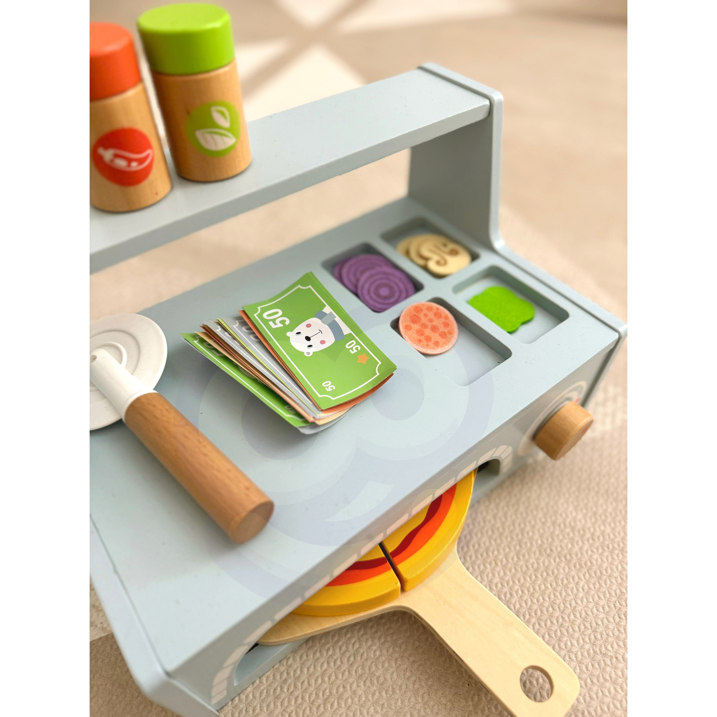 TOOKY TOY Pizzeria Wooden Pizza Oven Accessories - Slika 5