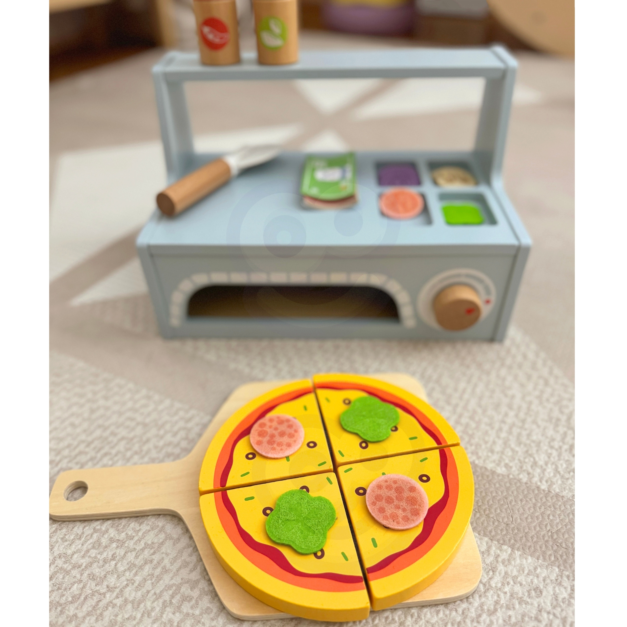 TOOKY TOY Pizzeria Wooden Pizza Oven Accessories - Slika 7
