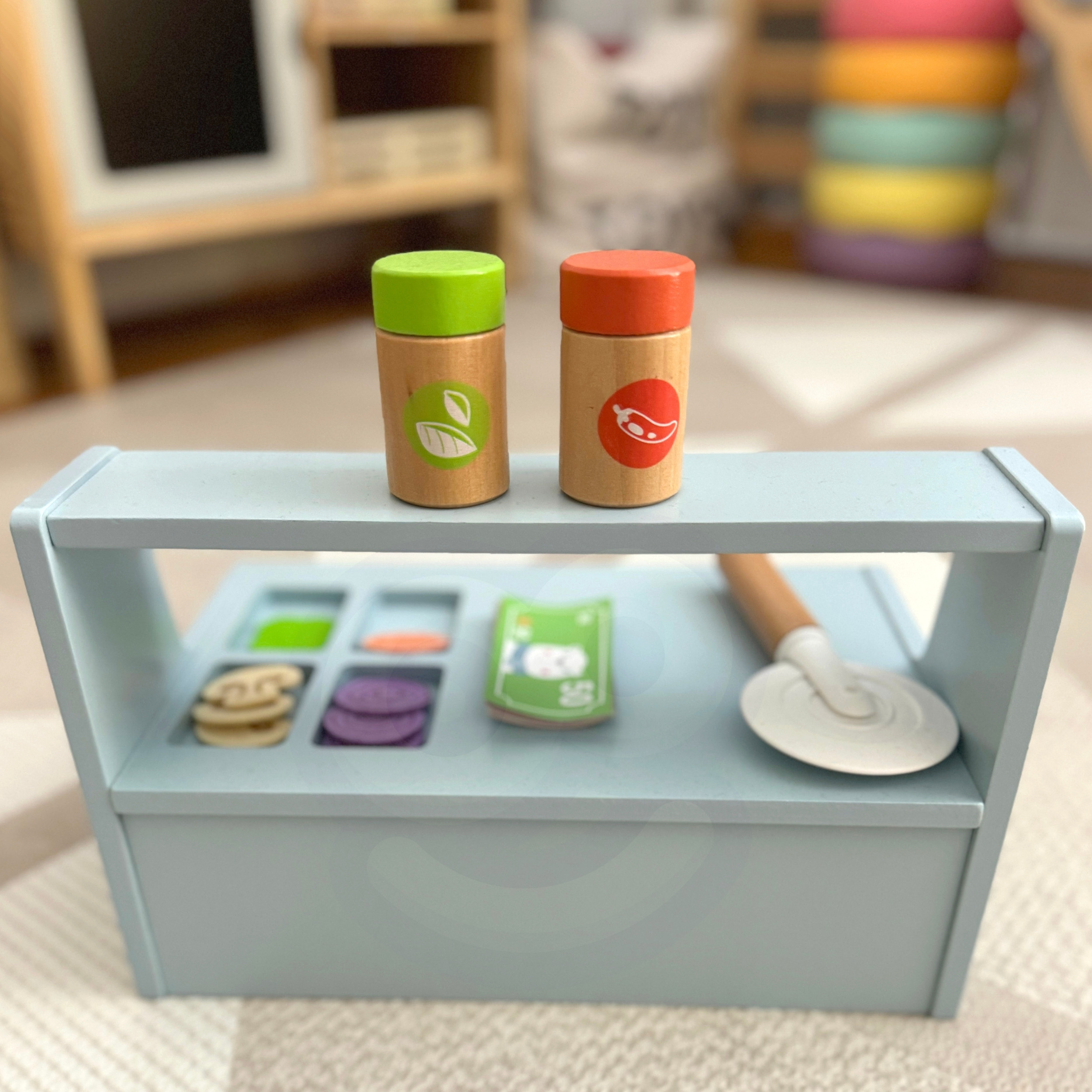 TOOKY TOY Pizzeria Wooden Pizza Oven Accessories - Slika 8