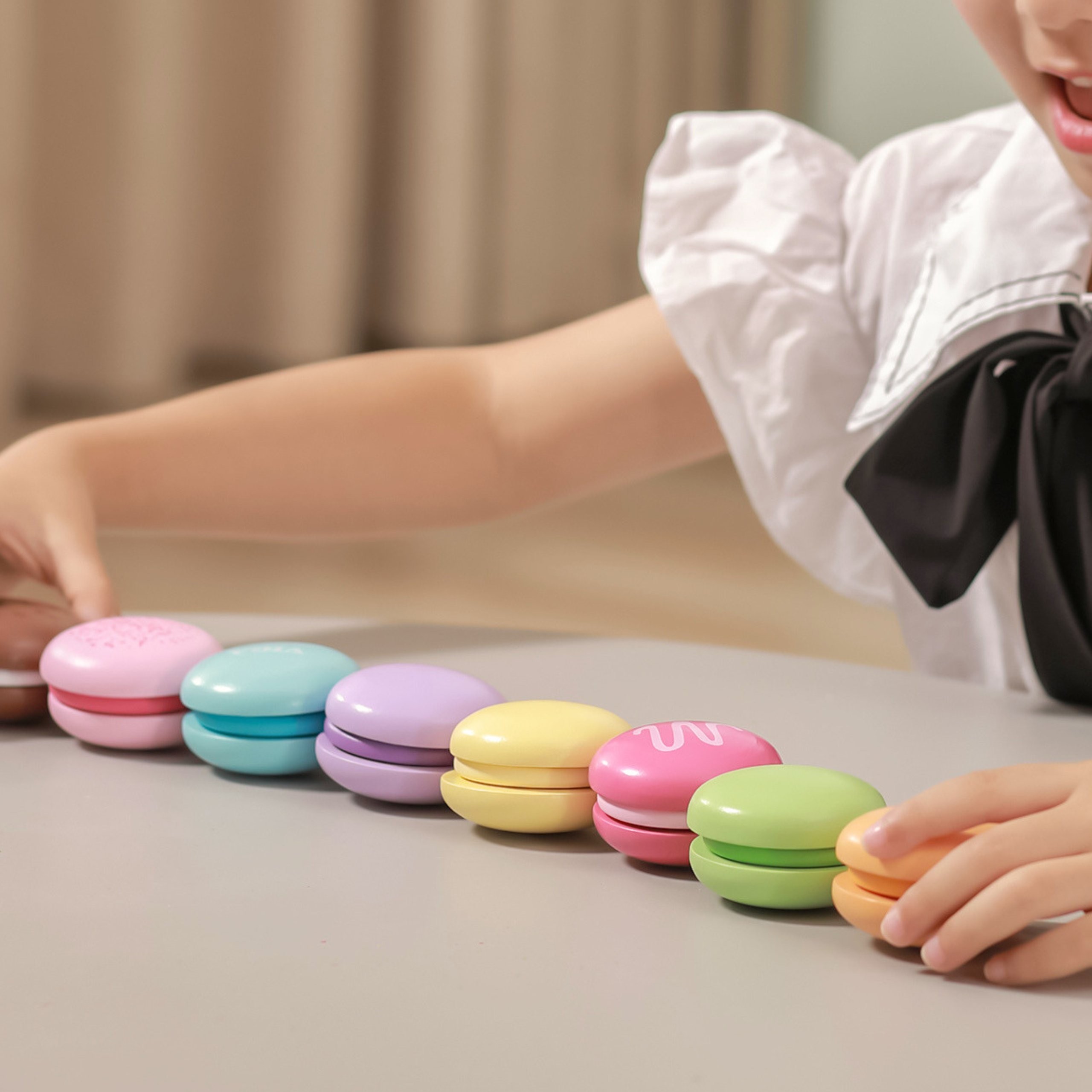 VIGA Wooden Cookies Colorful Cookies Macaroon Set 8 pcs - Slika 7