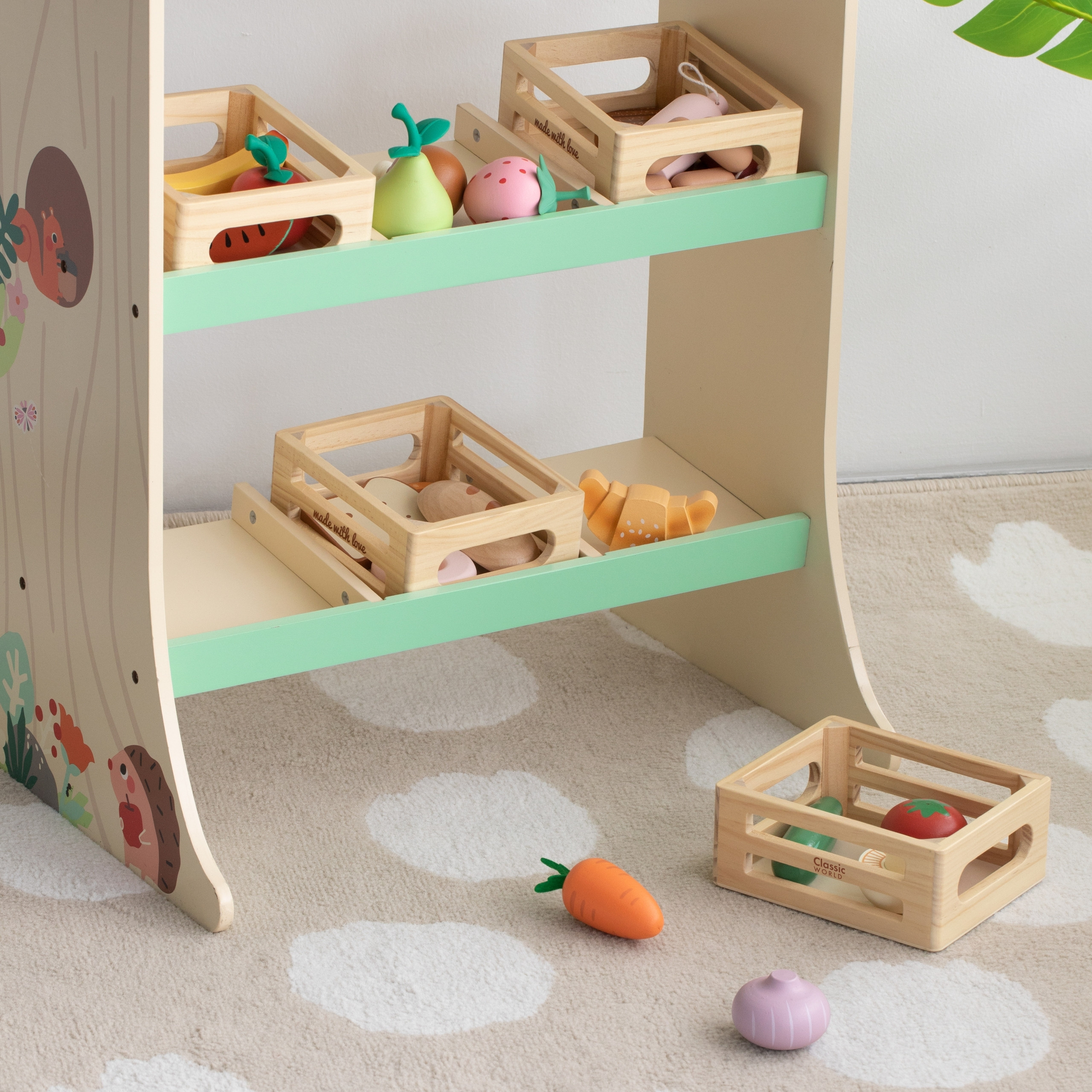 CLASSIC WORLD Set of Wooden Vegetables in Basket 6 pcs. - Slika 2