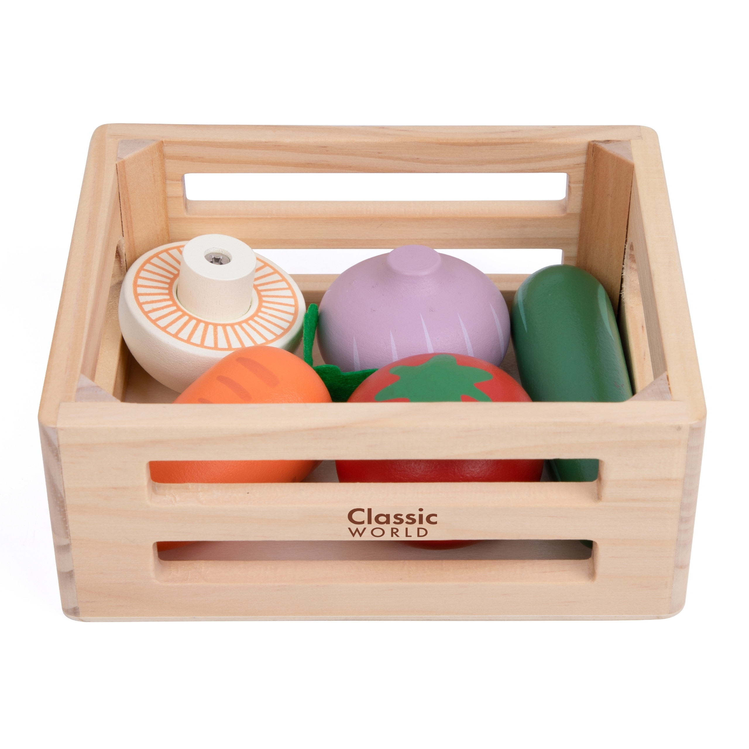 CLASSIC WORLD Set of Wooden Vegetables in Basket 6 pcs. - Slika 4