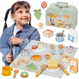 TOOKY TOY Picnic Set Food Cutter with Velcro Breakfast Set
