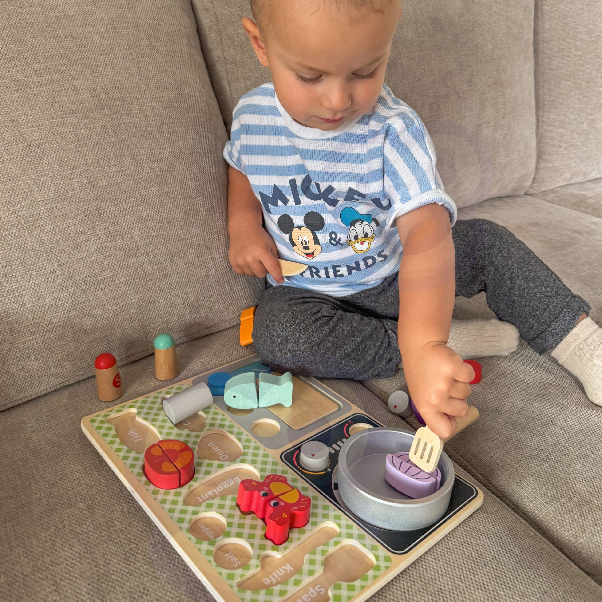 TOOKY TOY Wooden Kitchen with Accessories - Little Chef's Set - Slika 3