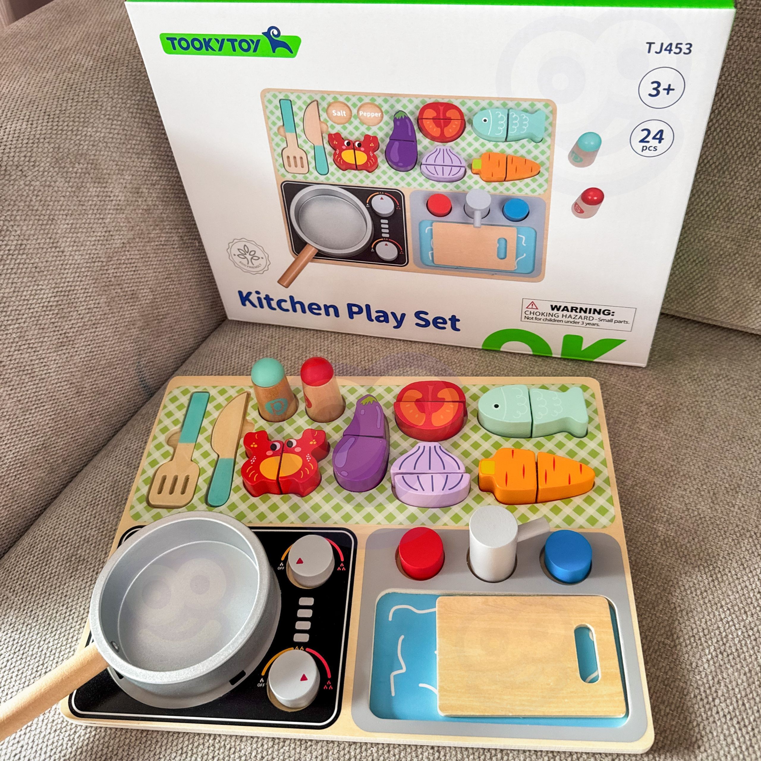 TOOKY TOY Wooden Kitchen with Accessories - Little Chef's Set - Slika 4