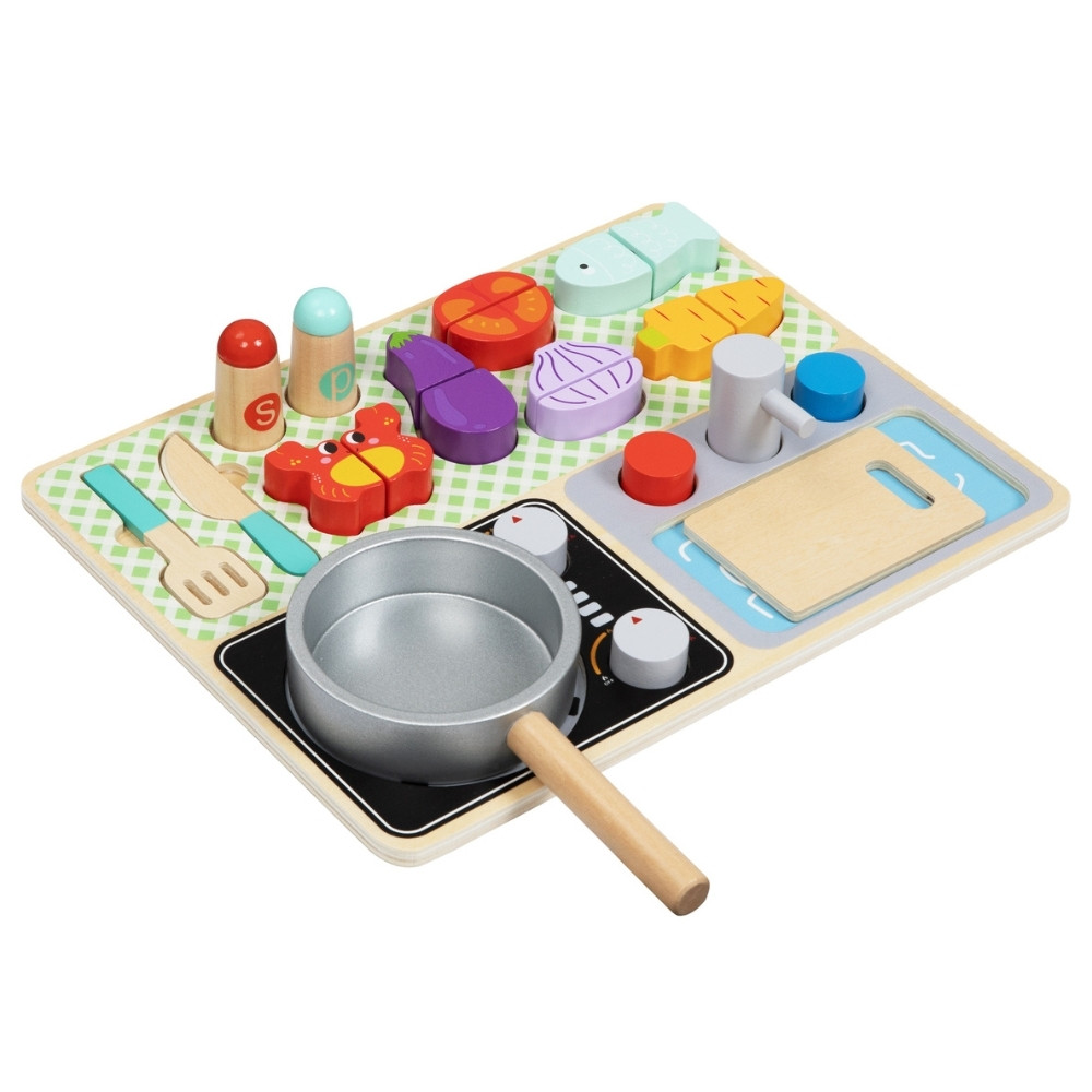 TOOKY TOY Wooden Kitchen with Accessories - Little Chef's Set - Slika 5