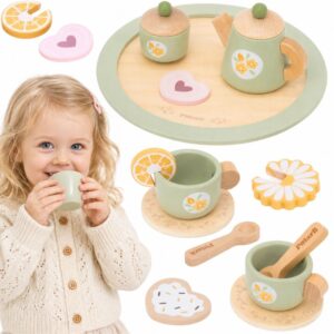 VIGA Wooden Spring Tea Set – 15 pieces