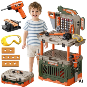 WOOPIE 4-in-1 Workshop for Little Handyman Battery-Powered Drill Accessories 90pcs.