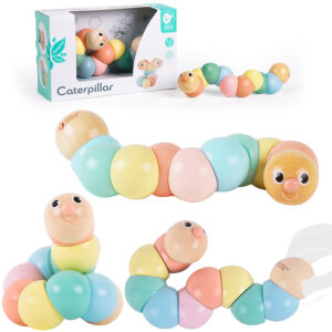CLASSIC WORLD Wooden Caterpillar Colorful for Bending and Twisting