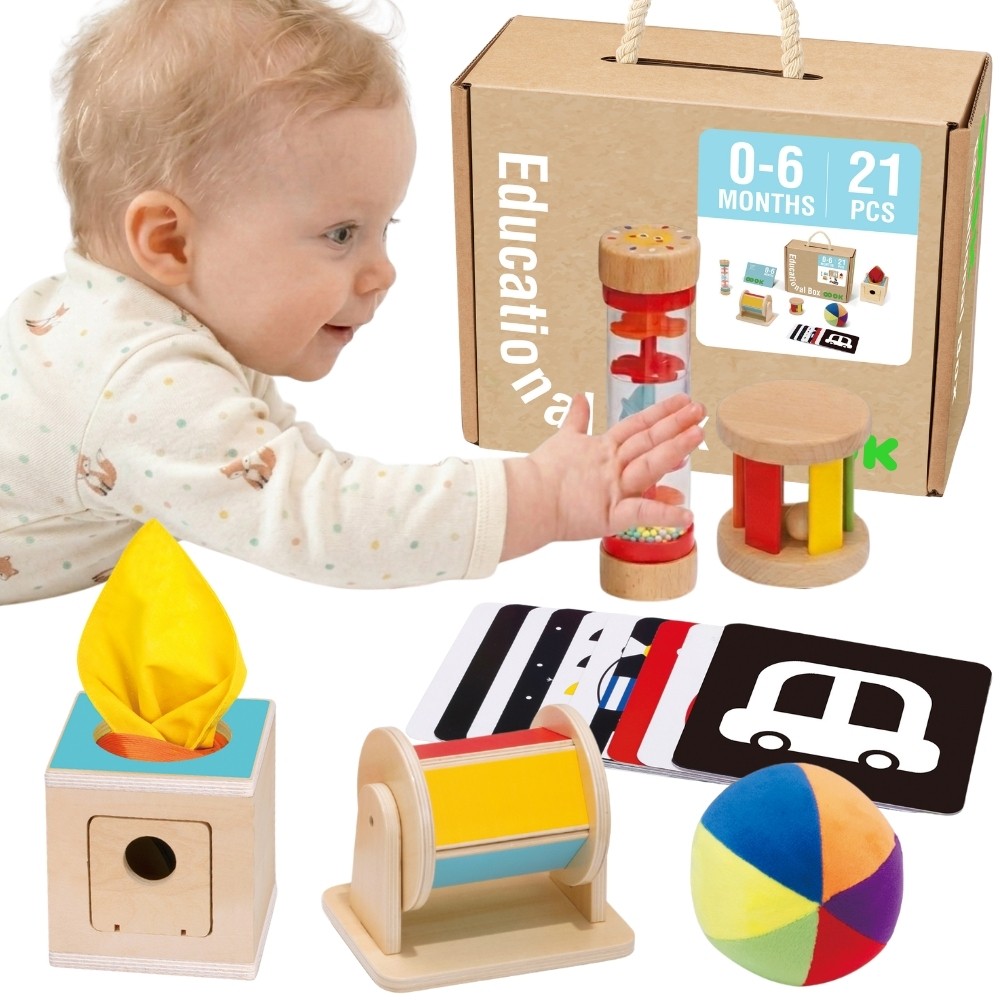 TOOKY TOY Box XXL Montessori Educational 6in1 Sensory Box 0-6 Months