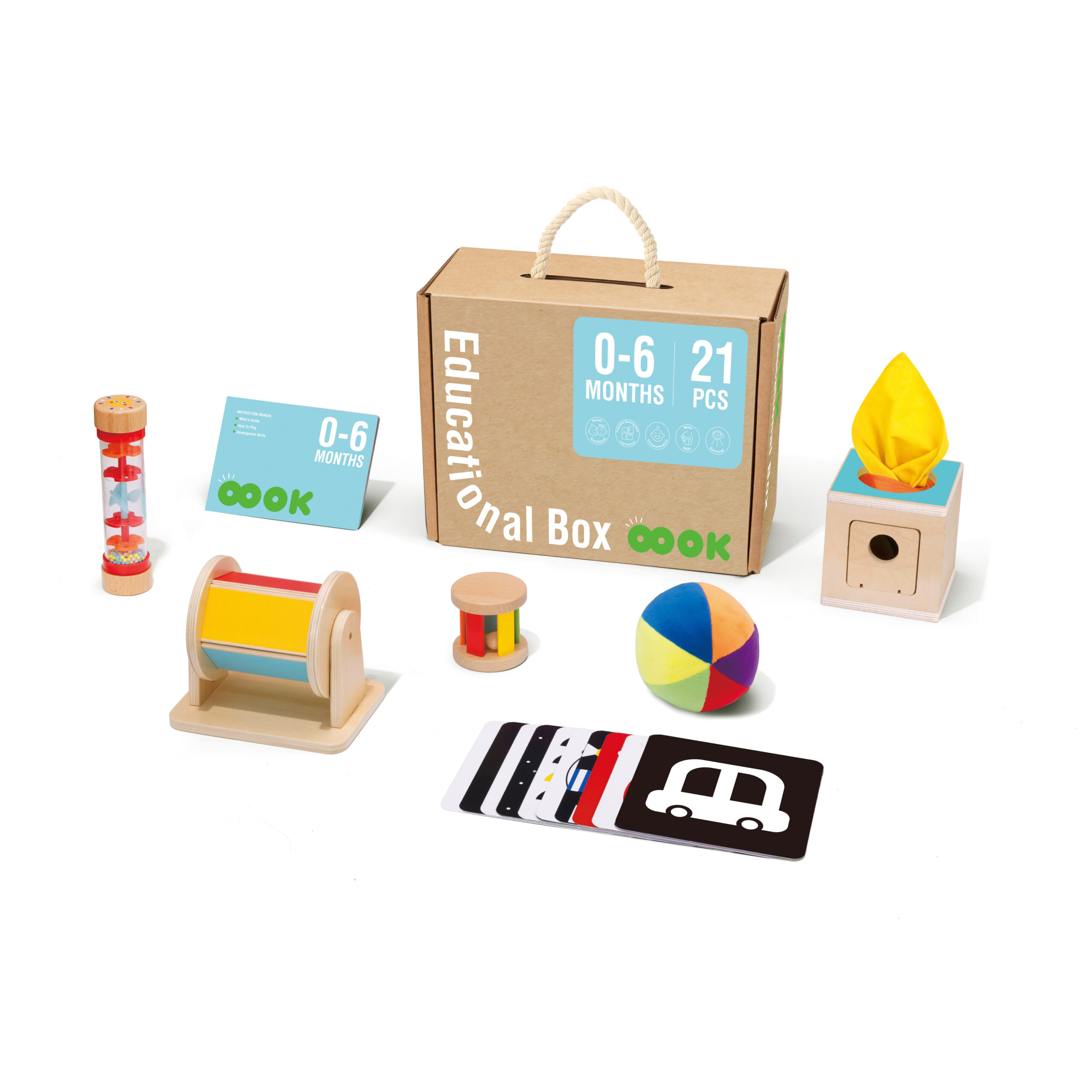 TOOKY TOY Box XXL Montessori Educational 6in1 Sensory Box 0-6 Months - Slika 4