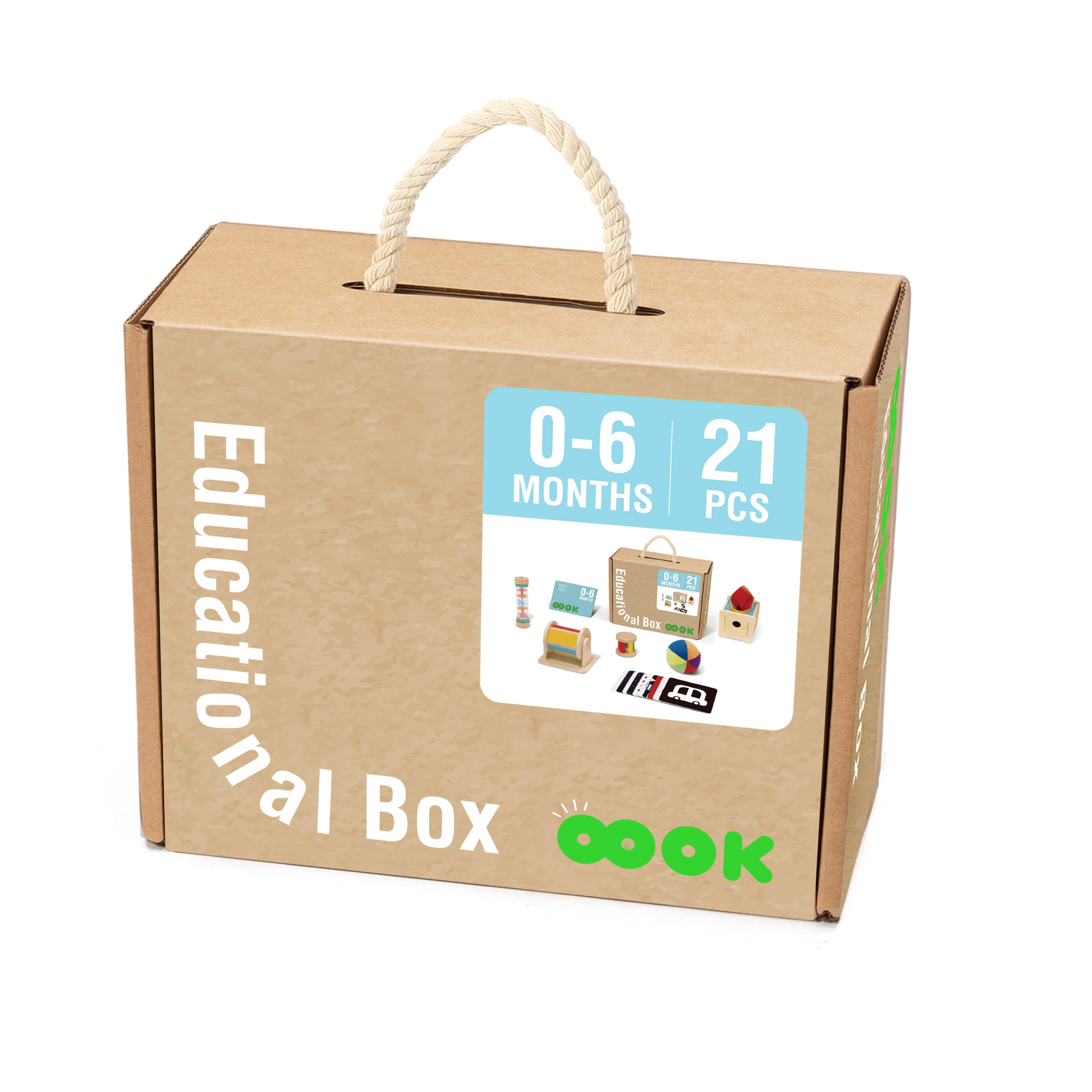 TOOKY TOY Box XXL Montessori Educational 6in1 Sensory Box 0-6 Months - Slika 5