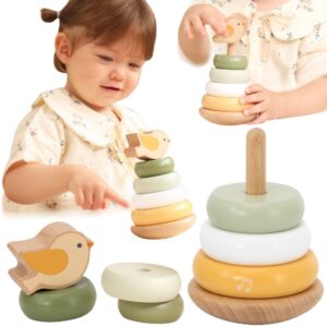 VIGA PolarB Wooden Educational Pyramid – Bird