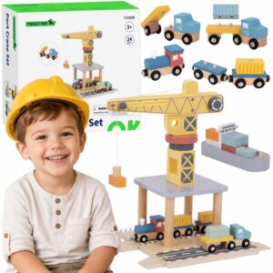TOOKY TOY Wooden Harbor Crane Set