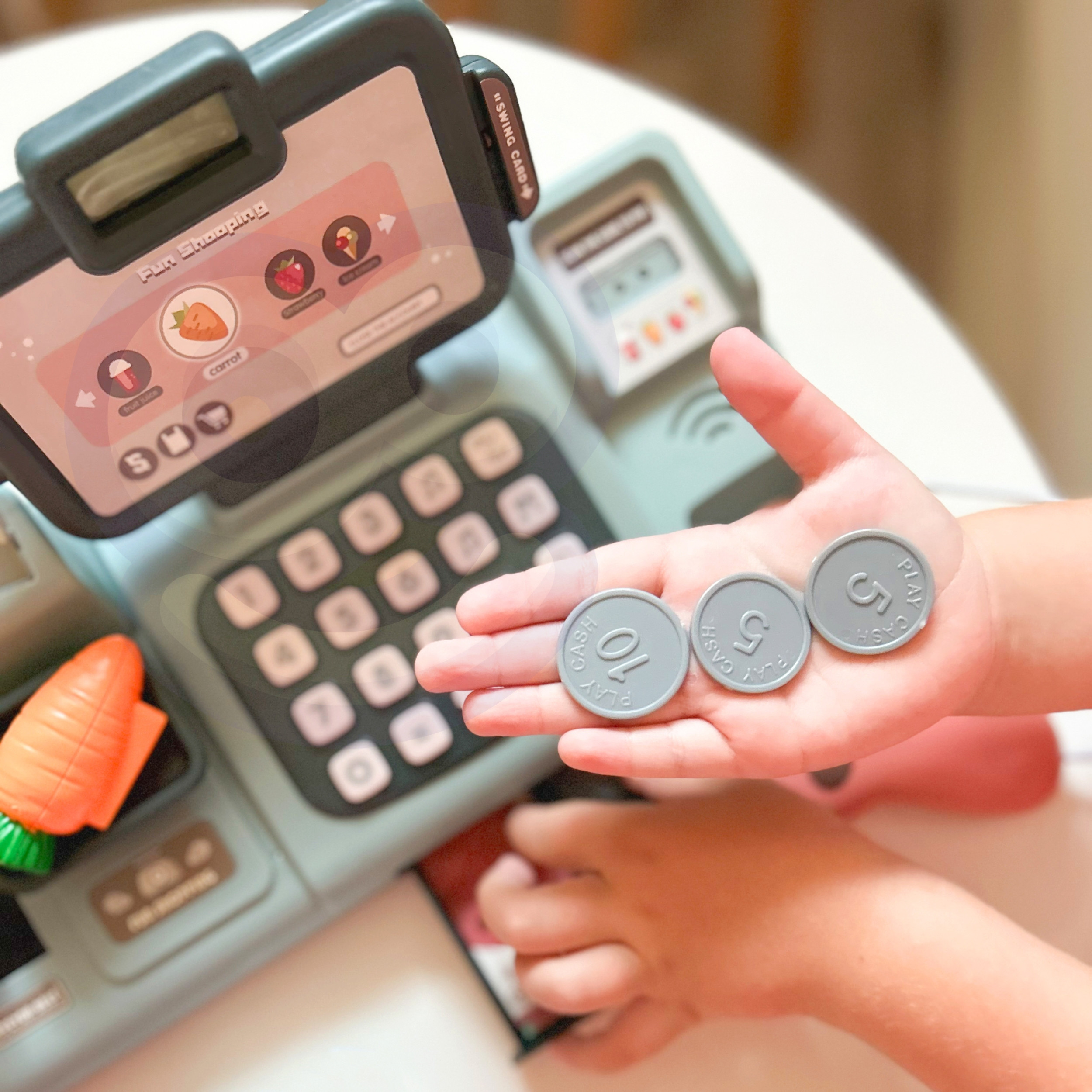 WOOPIE Kids' Cash Register Scanner Scale Microphone + 25 Accessories - Slika 6