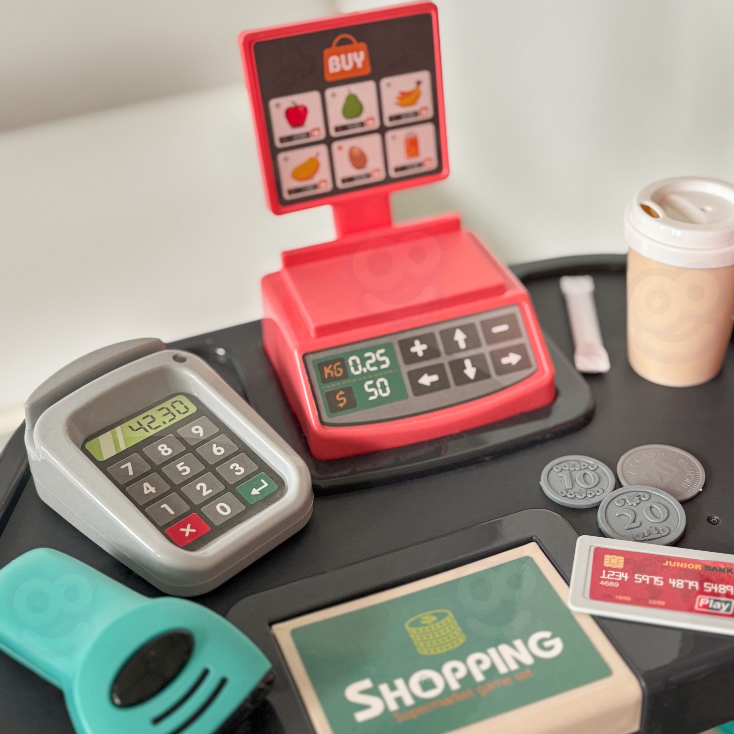 WOOPIE Supermarket Store and Trolley Shopping Cart Checkout Scale Scanner 47 acc - Slika 6