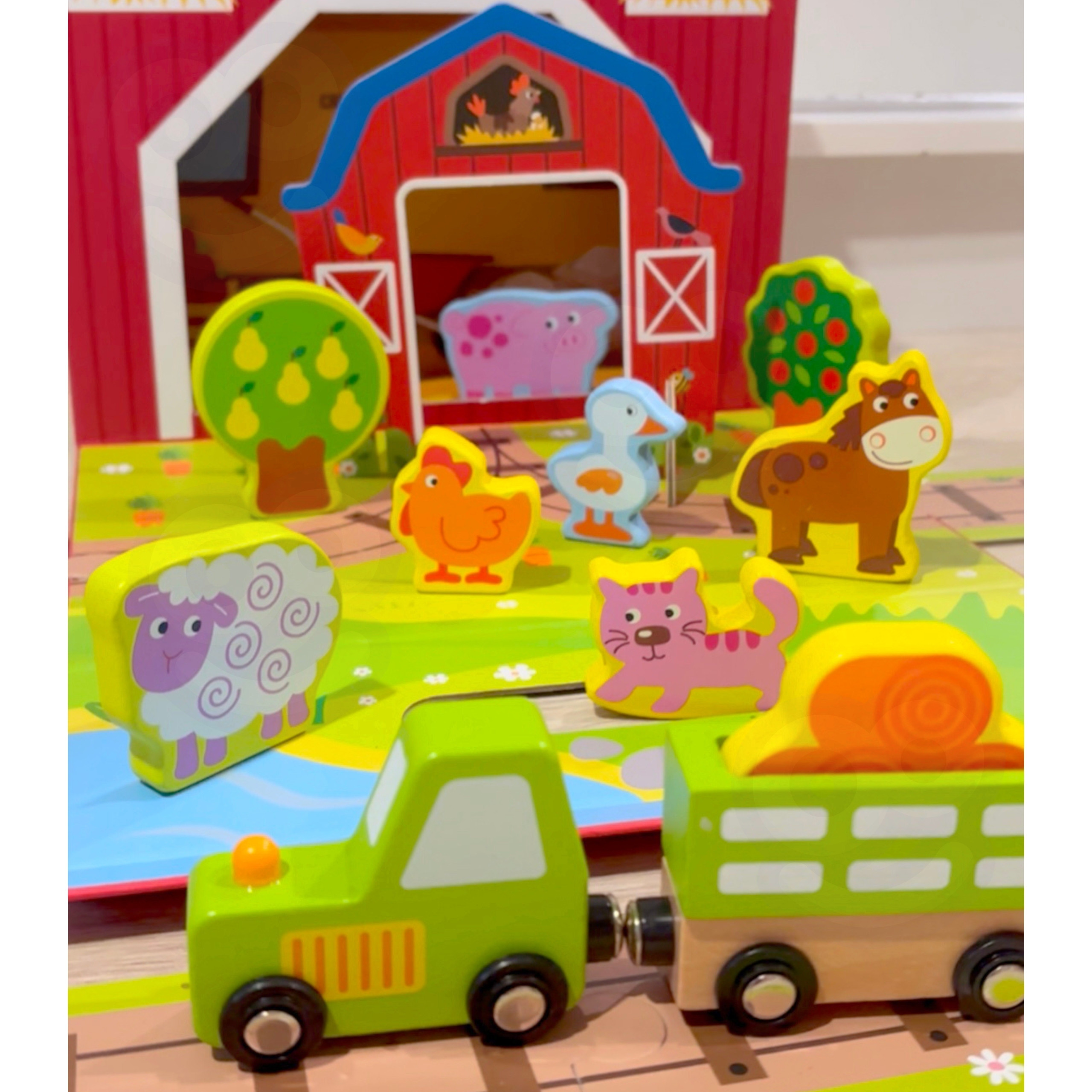 TOOKY TOY Wooden Farm in a Suitcase Figures Vehicles - Slika 2