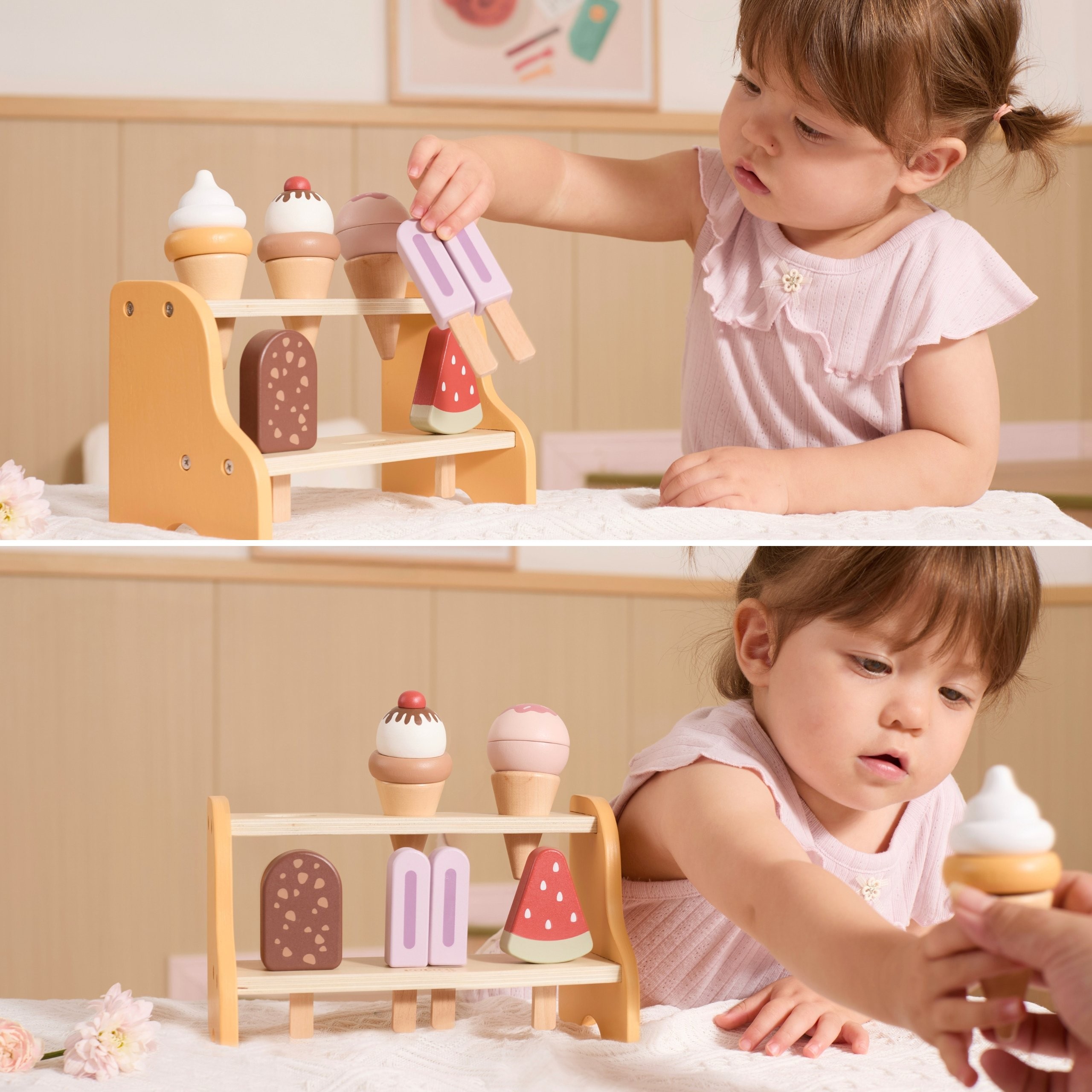 VIGA Wooden Ice Cream Shop Set with 6 Ice Creams - Slika 3