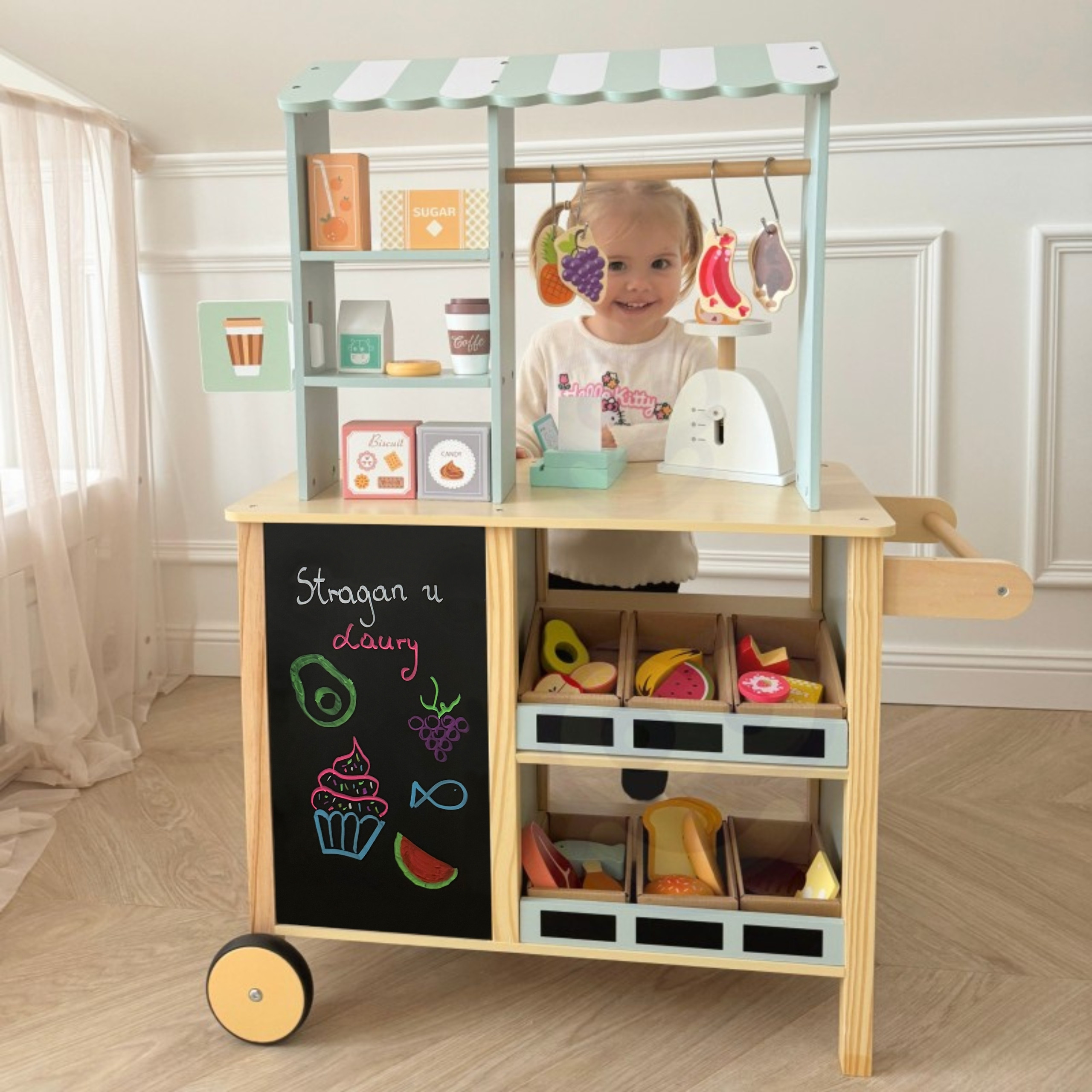 WOOPIE GREEN Large Multifunctional 5-in-1 Shop Stall Supermarket Restaurant Cafe Kitchen 73 pieces - Slika 5