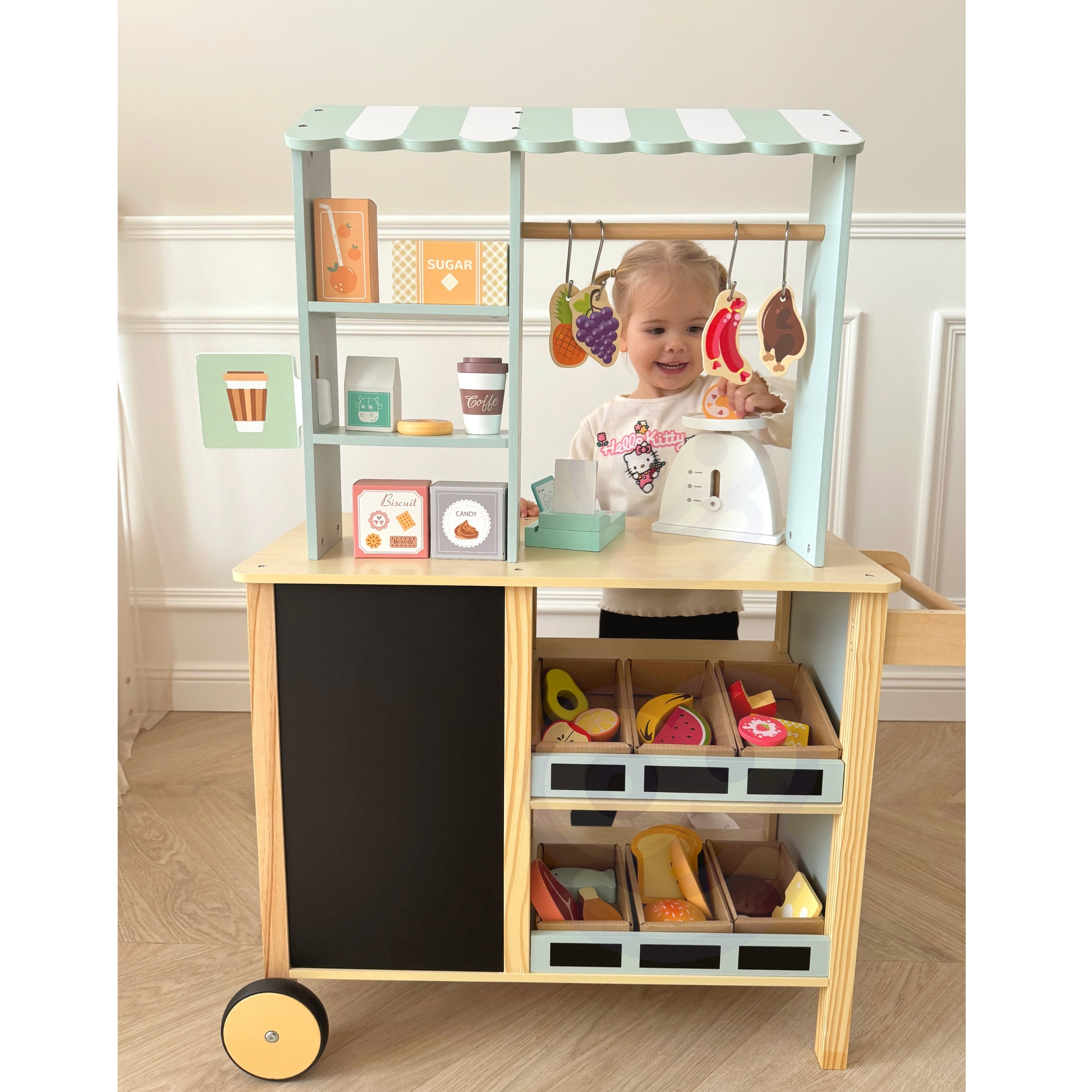 WOOPIE GREEN Large Multifunctional 5-in-1 Shop Stall Supermarket Restaurant Cafe Kitchen 73 pieces - Slika 7