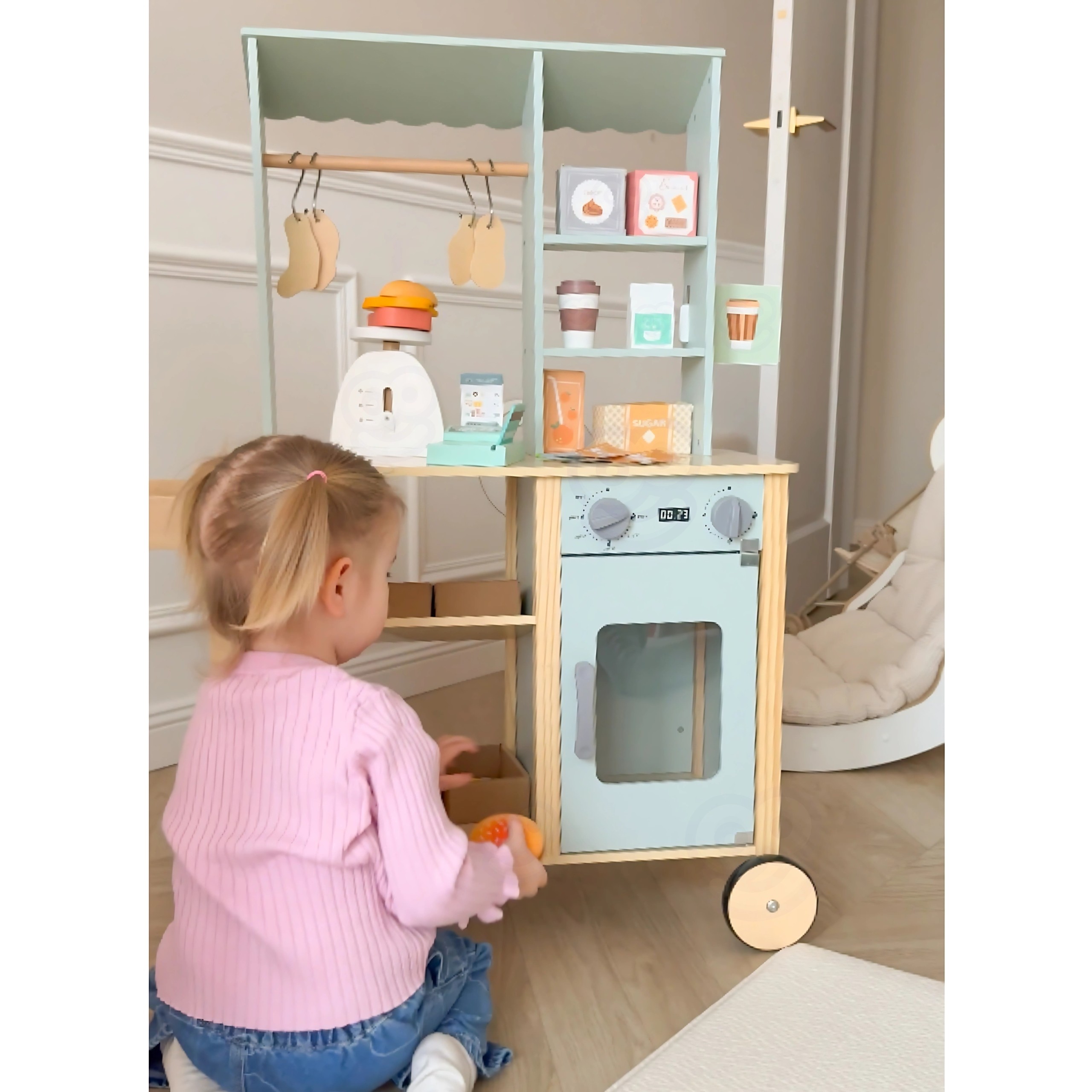 WOOPIE GREEN Large Multifunctional 5-in-1 Shop Stall Supermarket Restaurant Cafe Kitchen 73 pieces - Slika 8