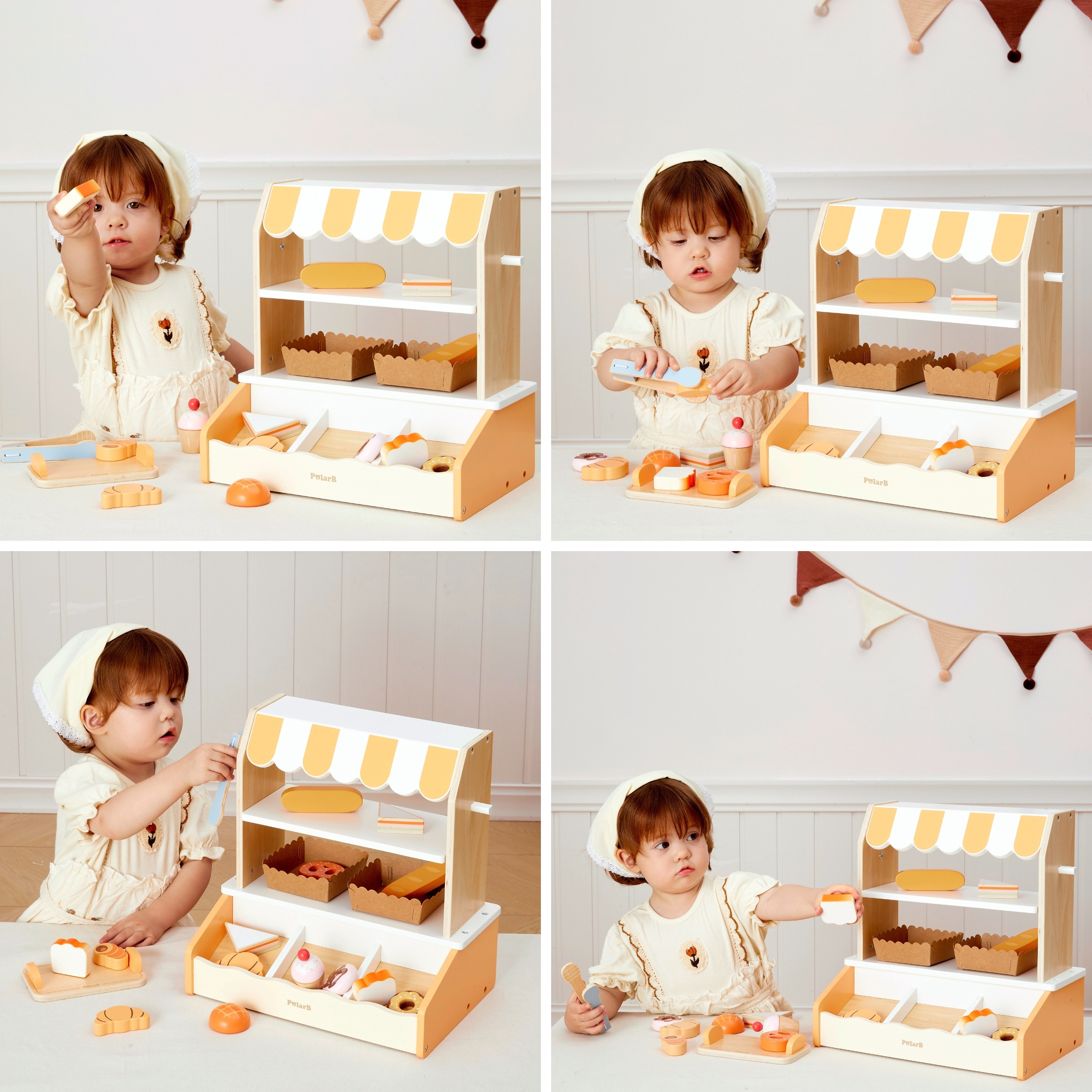 VIGA Wooden Mini Bakery Shop Baked Goods Stand 16 pcs. - Slika 3