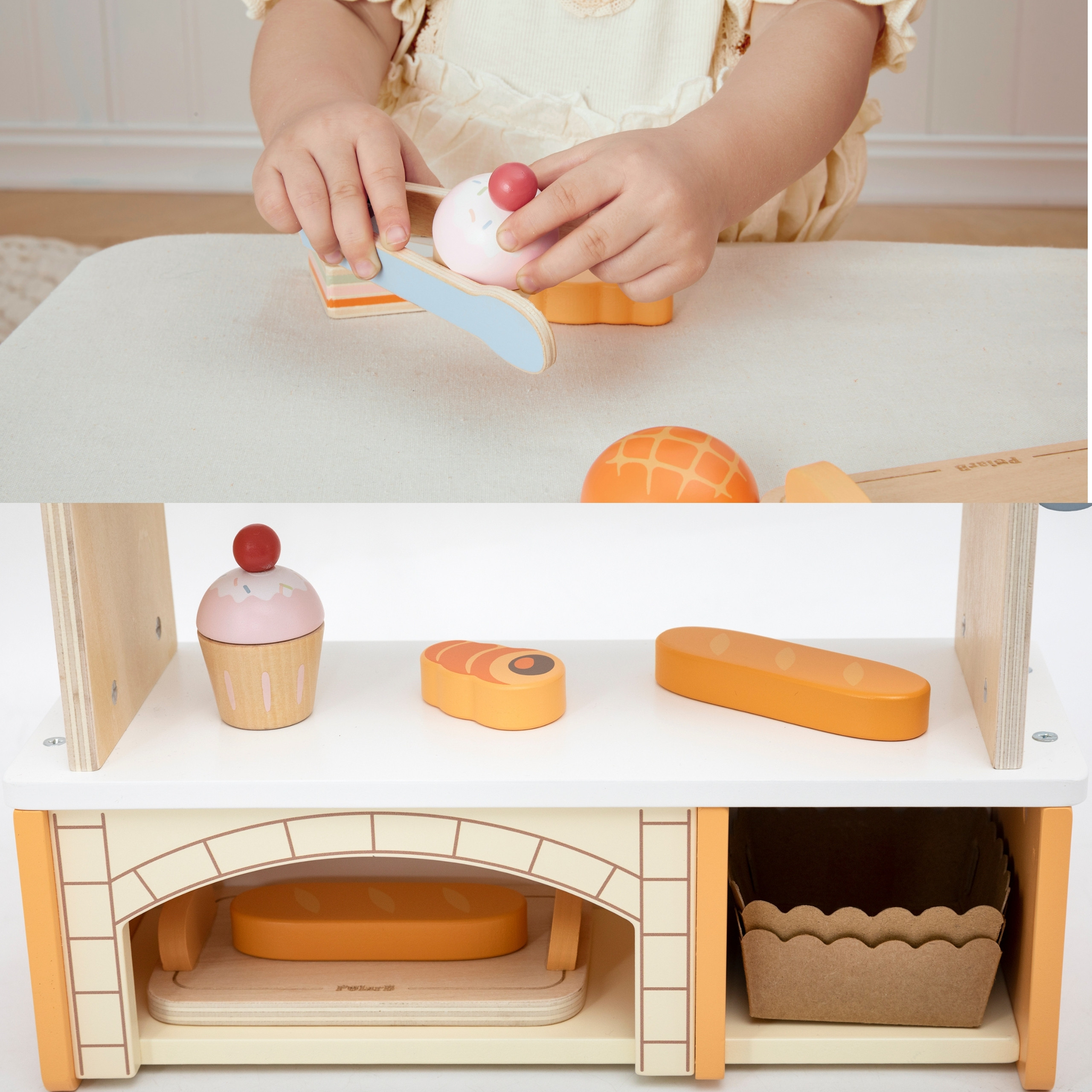 VIGA Wooden Mini Bakery Shop Baked Goods Stand 16 pcs. - Slika 4