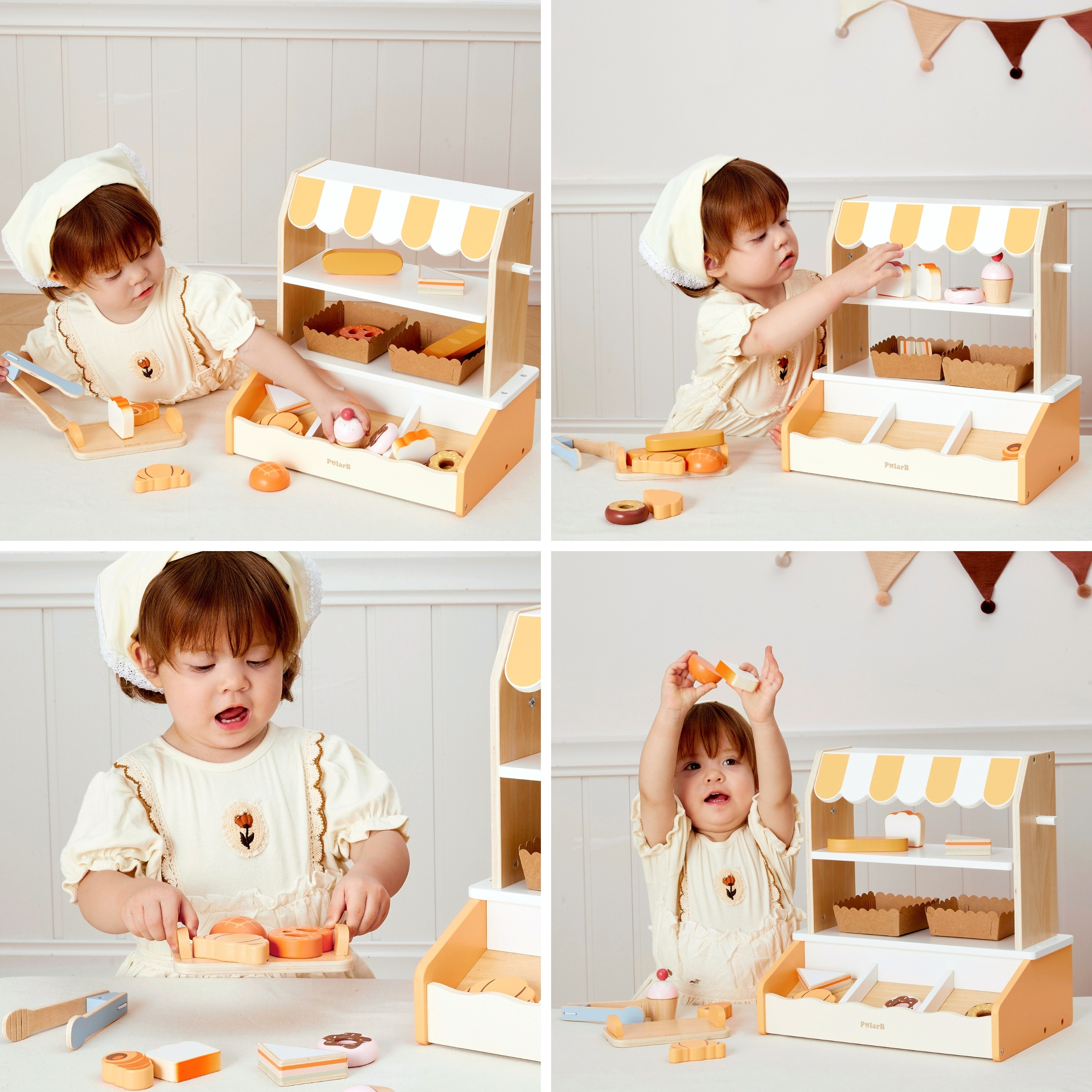 VIGA Wooden Mini Bakery Shop Baked Goods Stand 16 pcs. - Slika 5