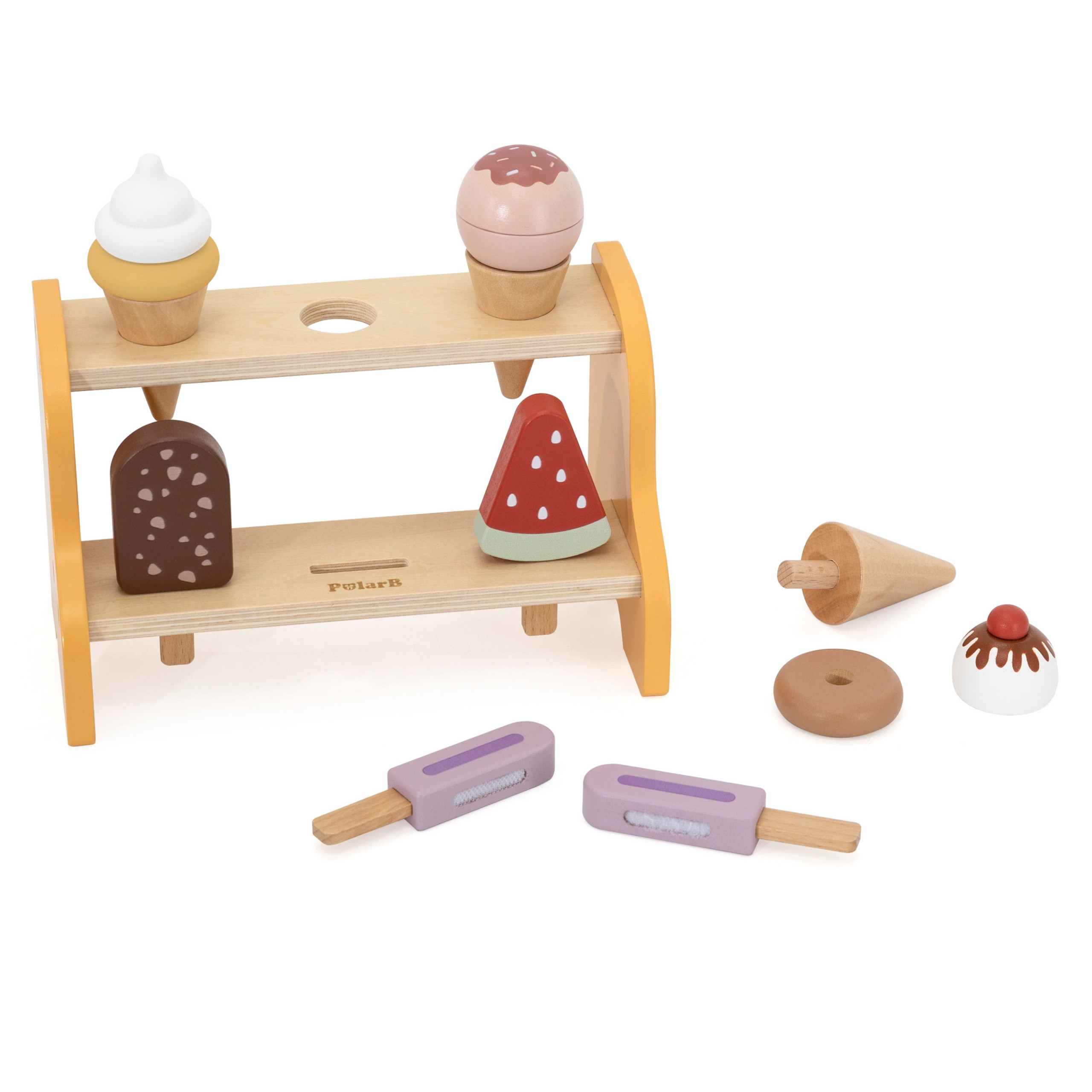 VIGA Wooden Ice Cream Shop Set with 6 Ice Creams - Slika 7