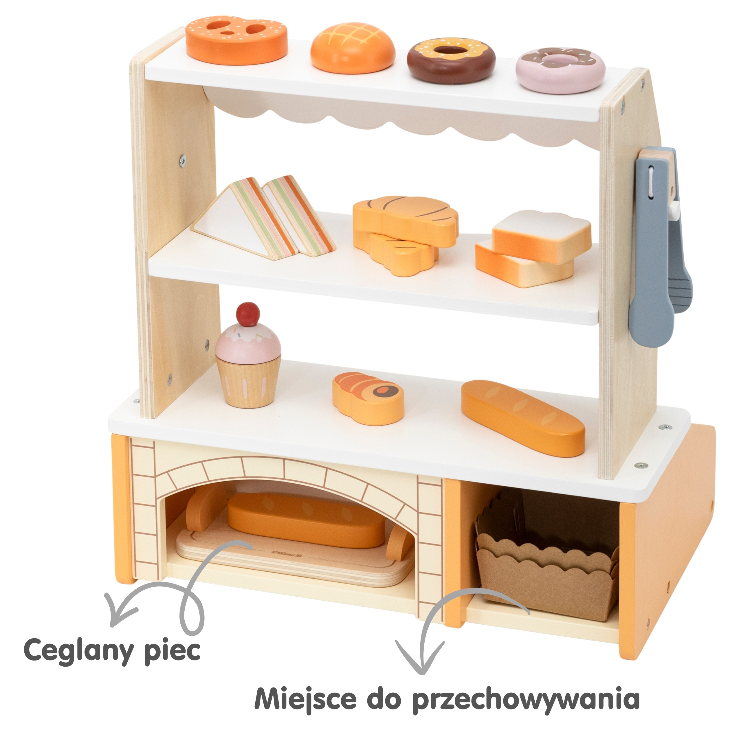 VIGA Wooden Mini Bakery Shop Baked Goods Stand 16 pcs. - Slika 7