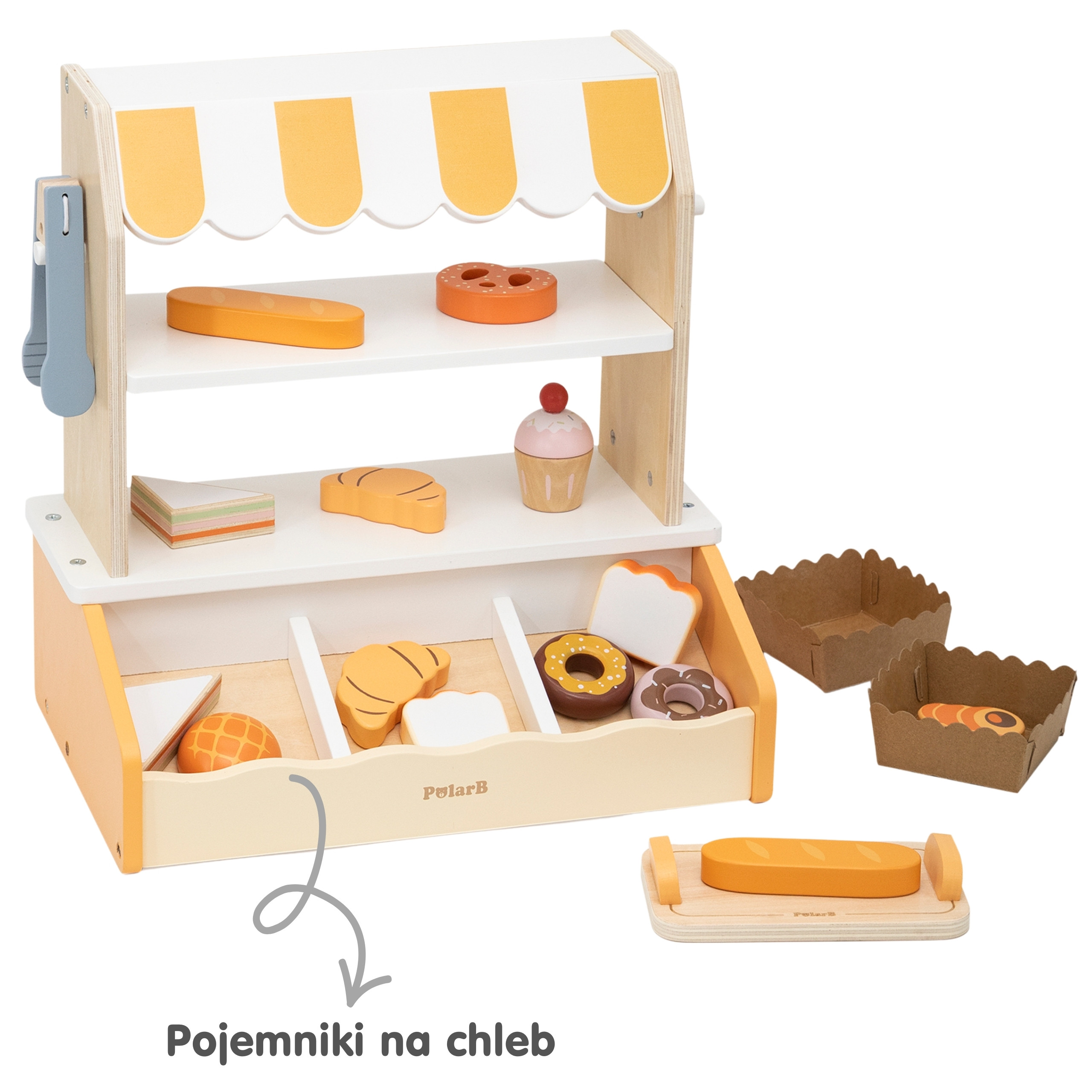 VIGA Wooden Mini Bakery Shop Baked Goods Stand 16 pcs. - Slika 8