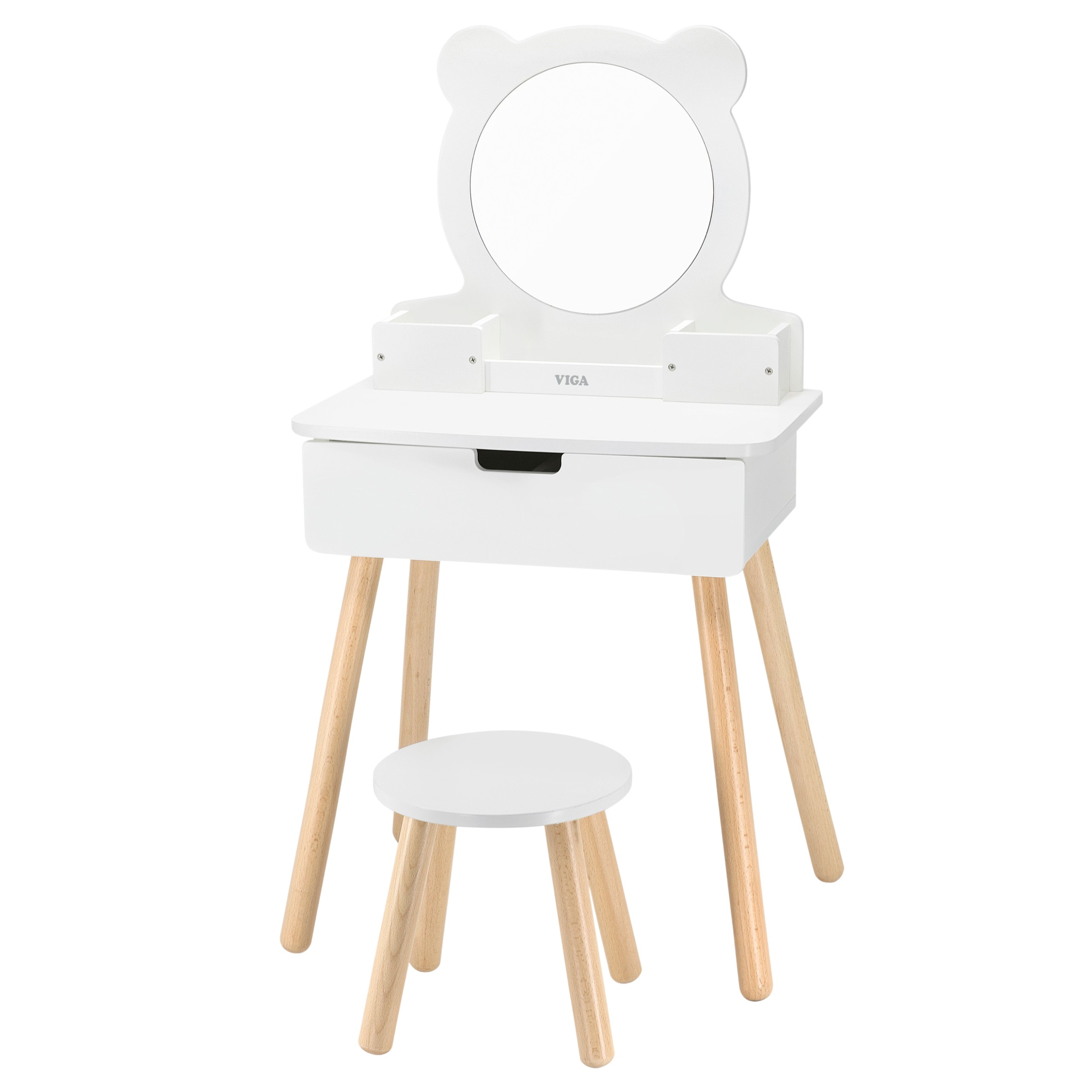 VIGA White Dressing Table + Salon-Style Accessories Set - Slika 6