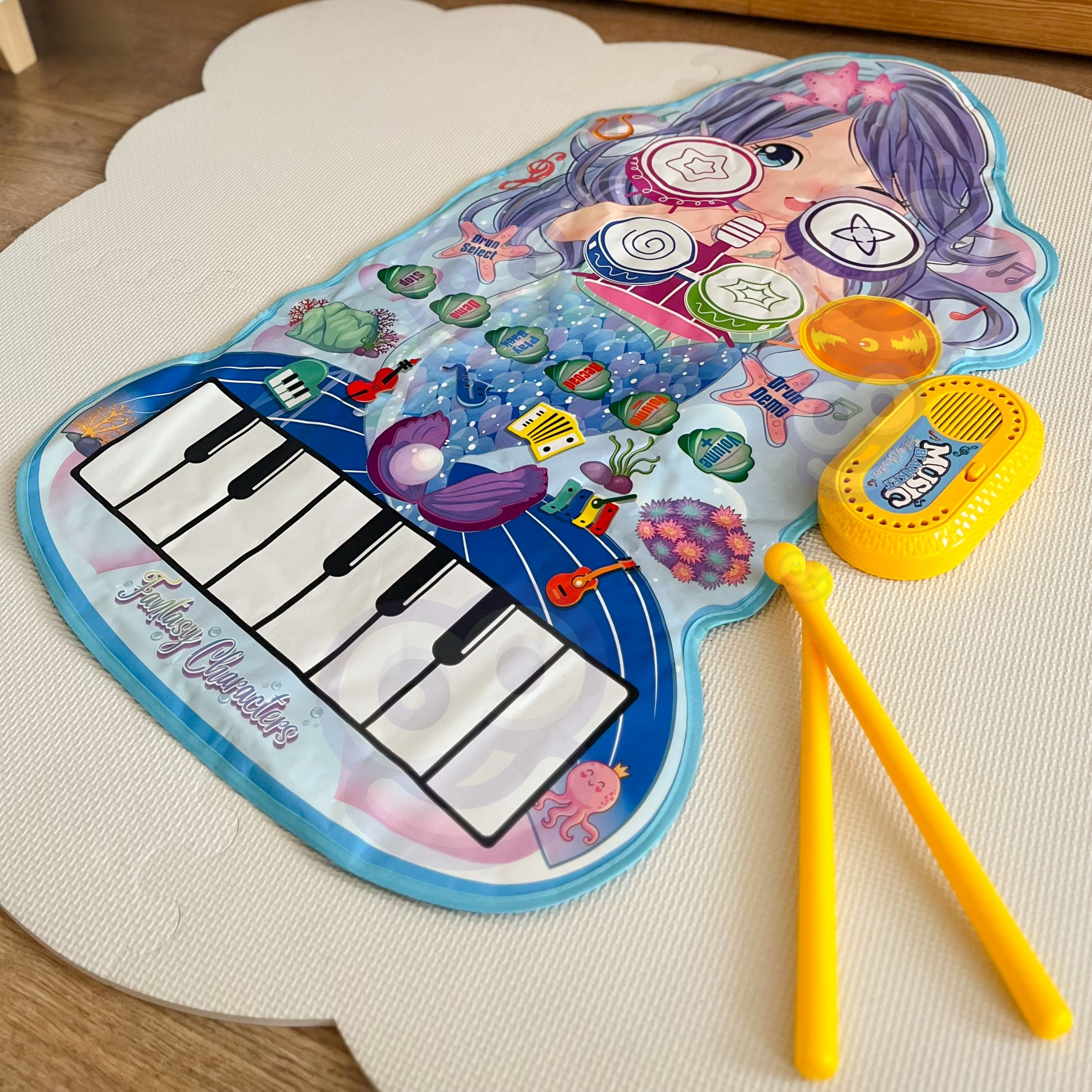 WOOPIE Mermaid Musical Mat 2 in 1 Interactive Drums - Slika 4
