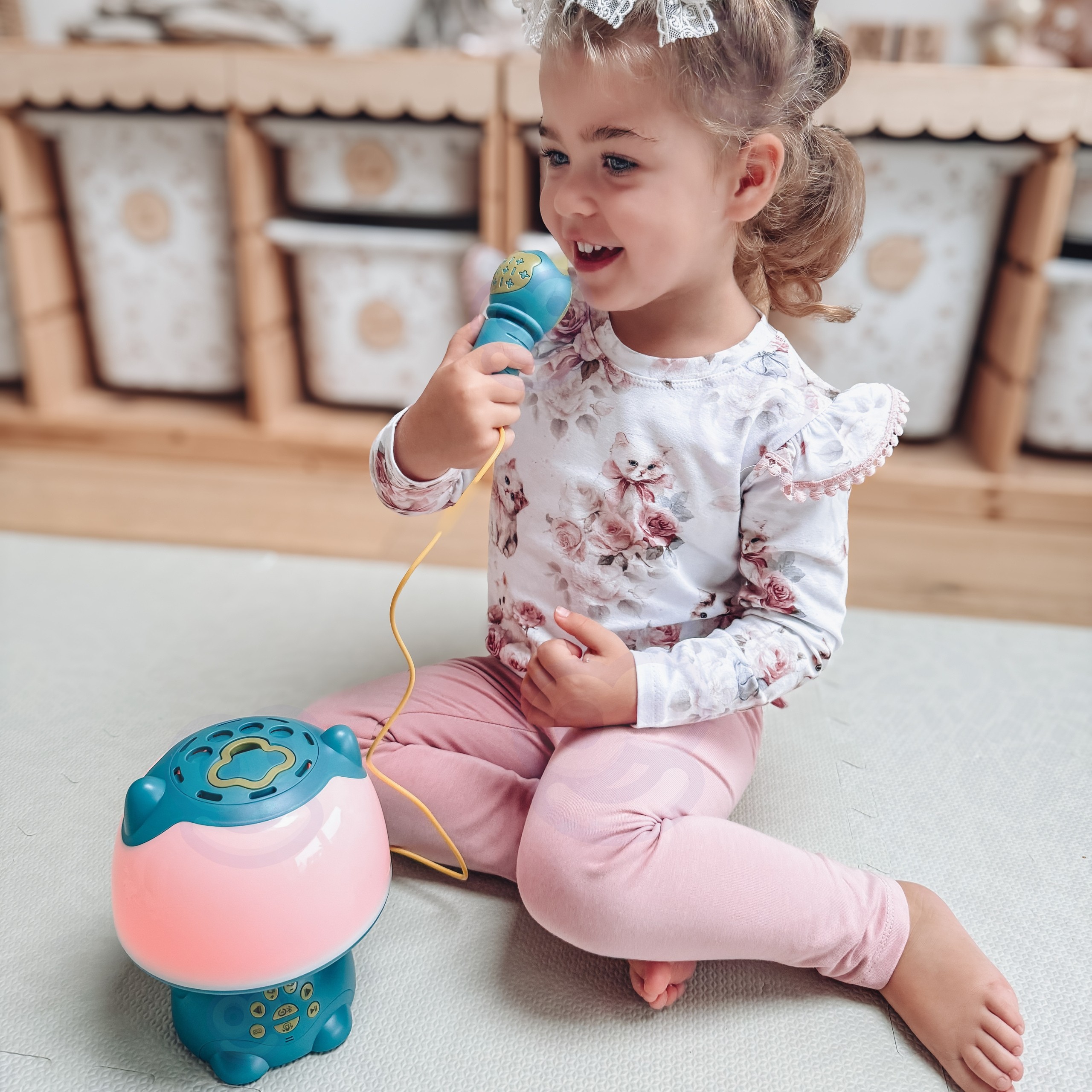 WOOPIE Multifunctional RGB Lamp Bluetooth Speaker Karaoke Voice Modulator SD Card AUX Turquoise - Slika 8