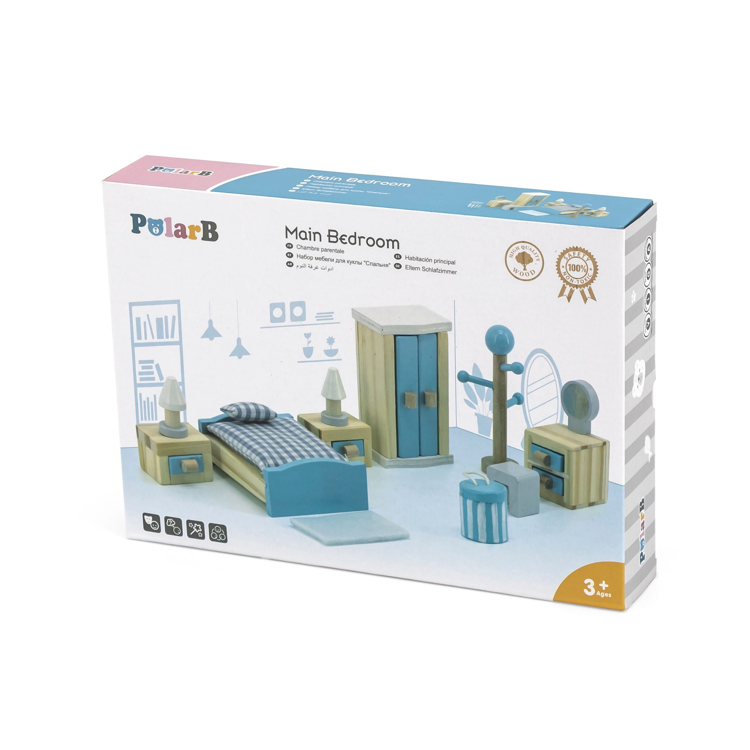 VIGA PolarB Dollhouse Bedroom Furniture Set - Slika 5