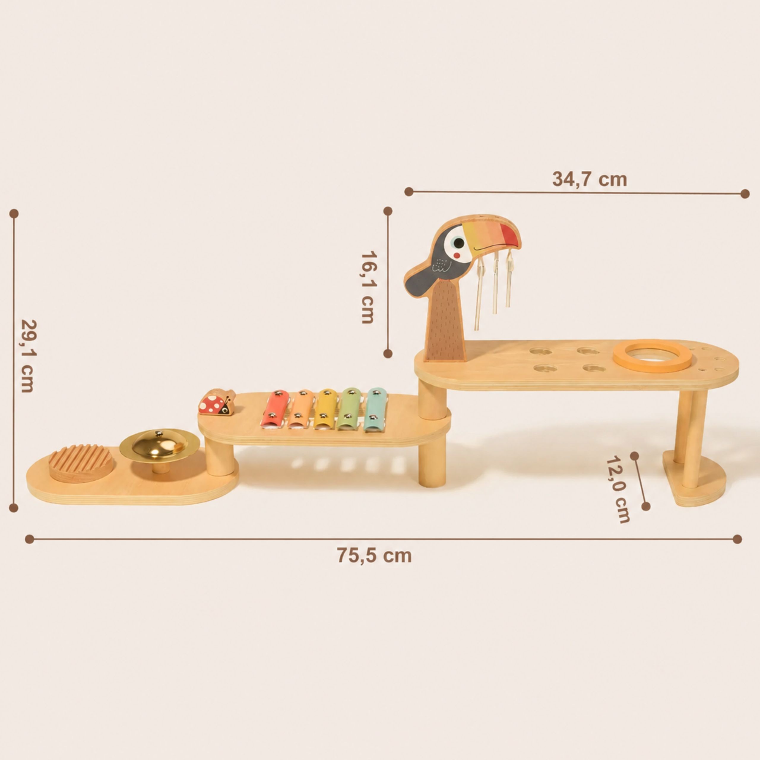 TOOKY TOY Educational Music Table - Toucan - Slika 5