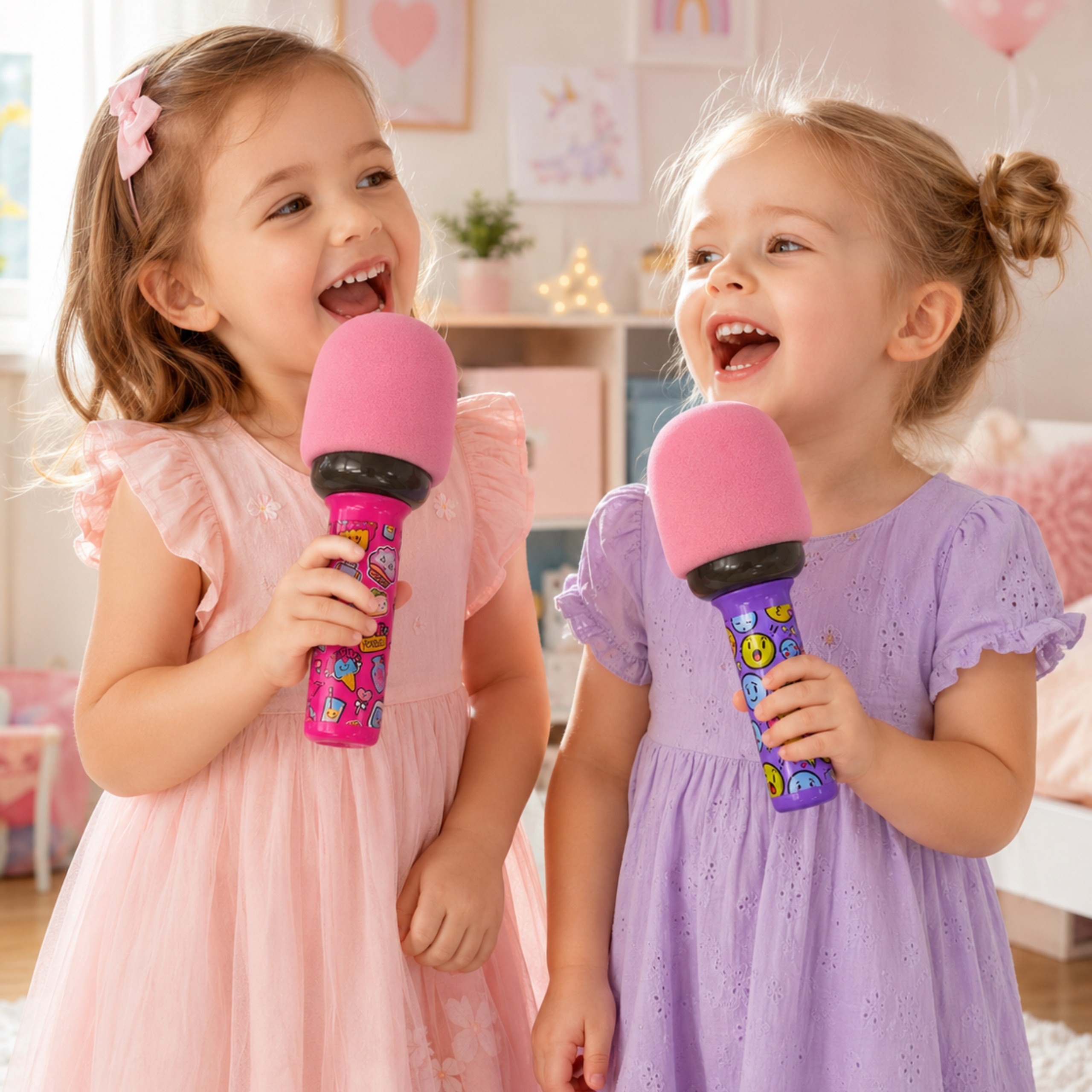 WOOPIE Wireless Karaoke Microphone with BT Speaker LED Pink - Slika 6