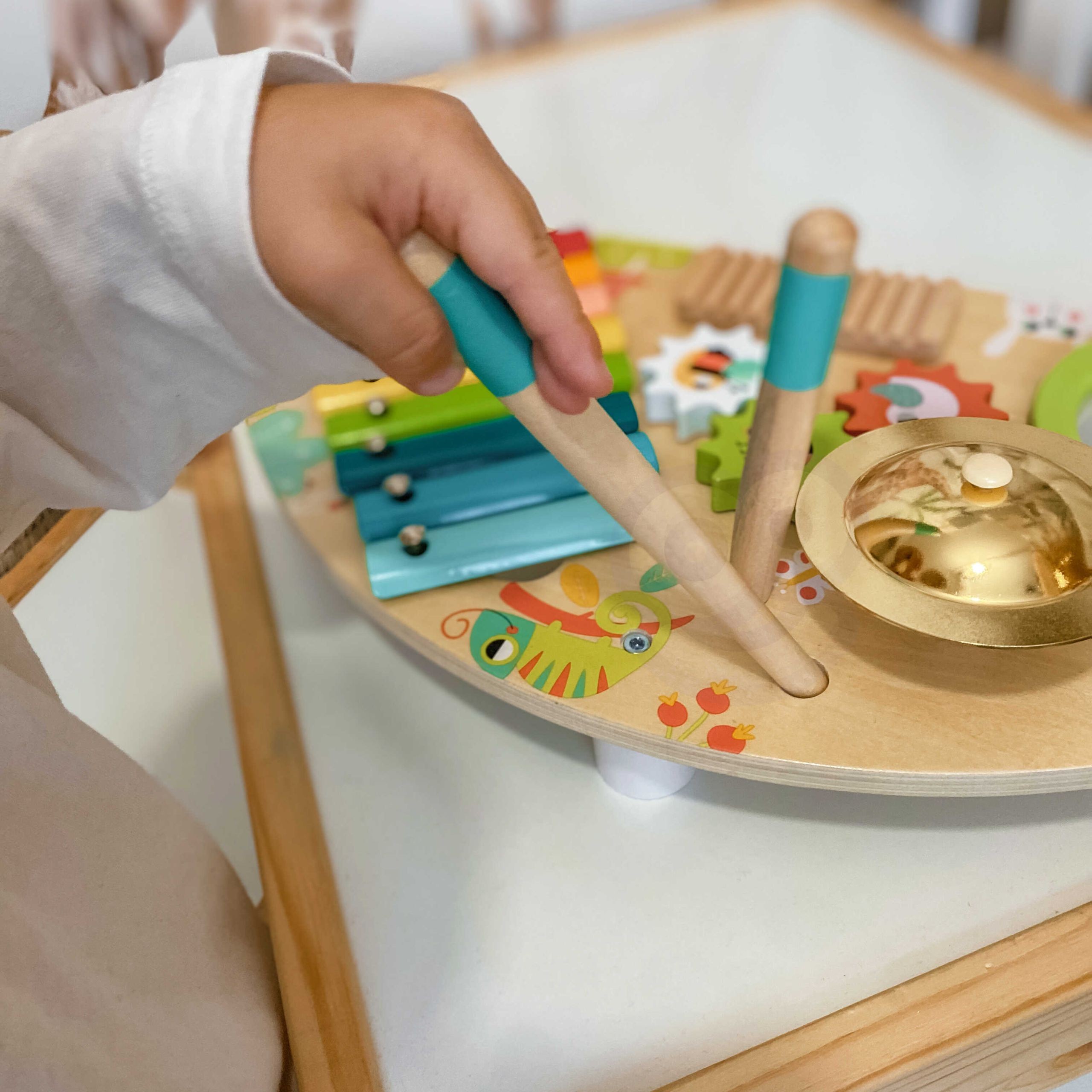 TOOKY TOY Multifunctional Instrument Music Center Xylophone Gears Grater Drum Cymbal Chopsticks - Slika 7
