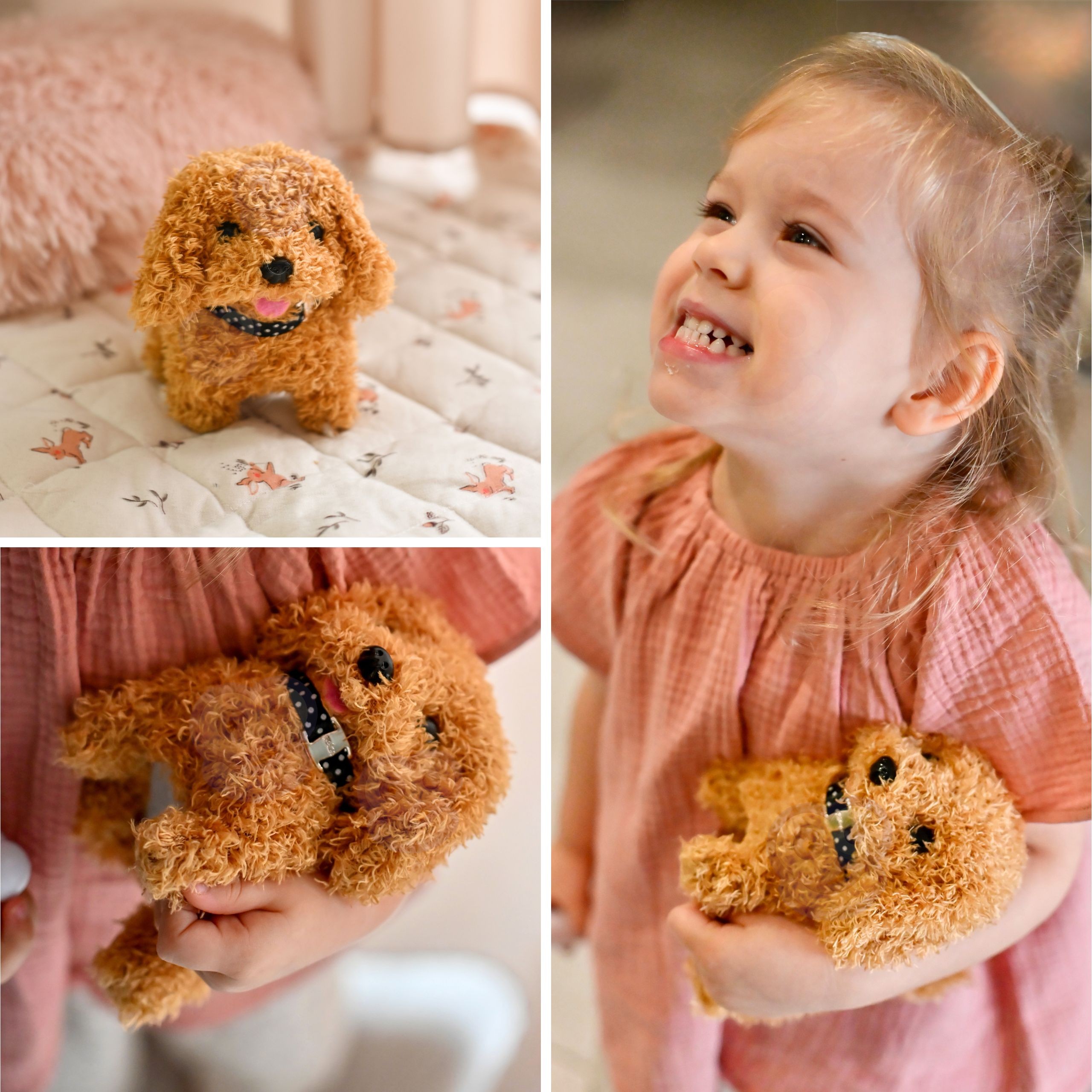 WOOPIE Interactive Plush Dog with Bone Poodle Husky - Slika 4