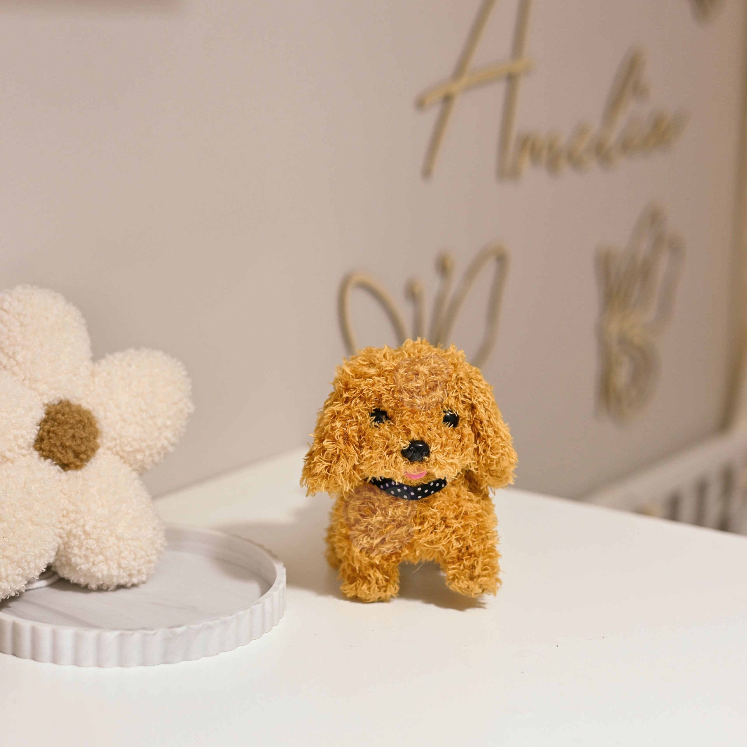 WOOPIE Interactive Plush Dog with Bone Poodle Husky - Slika 5