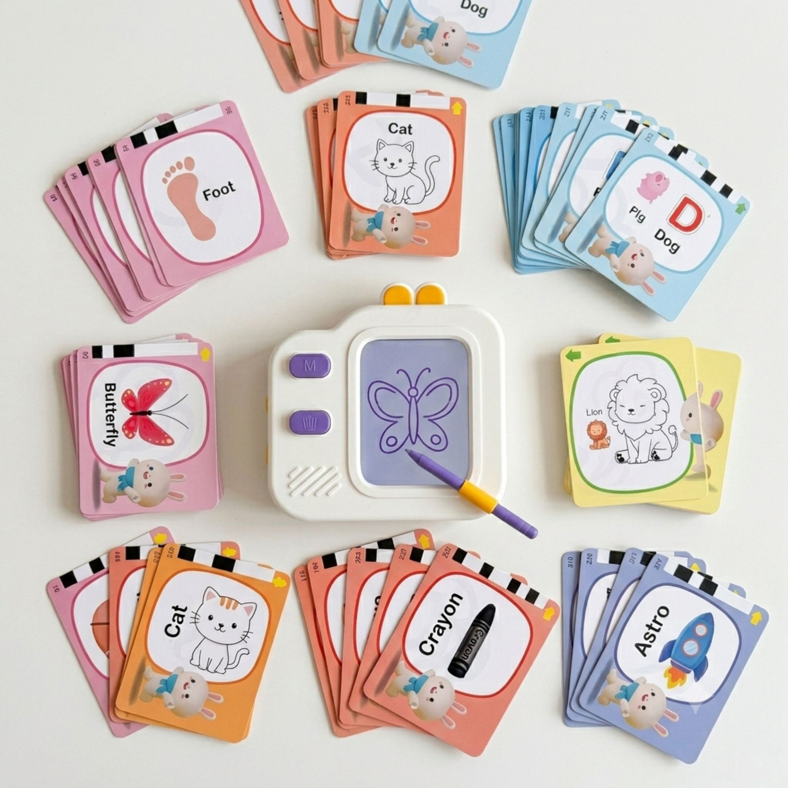 WOOPIE Graphic Tablet, Sketchpad for Learning Drawing and English, Card Reader, 120 pcs. - Slika 4