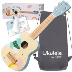 CLASSIC WORLD Wooden Ukulele Guitar for Kids Blue