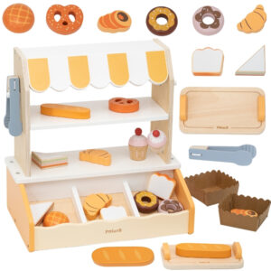 VIGA Wooden Mini Bakery Shop Baked Goods Stand 16 pcs.