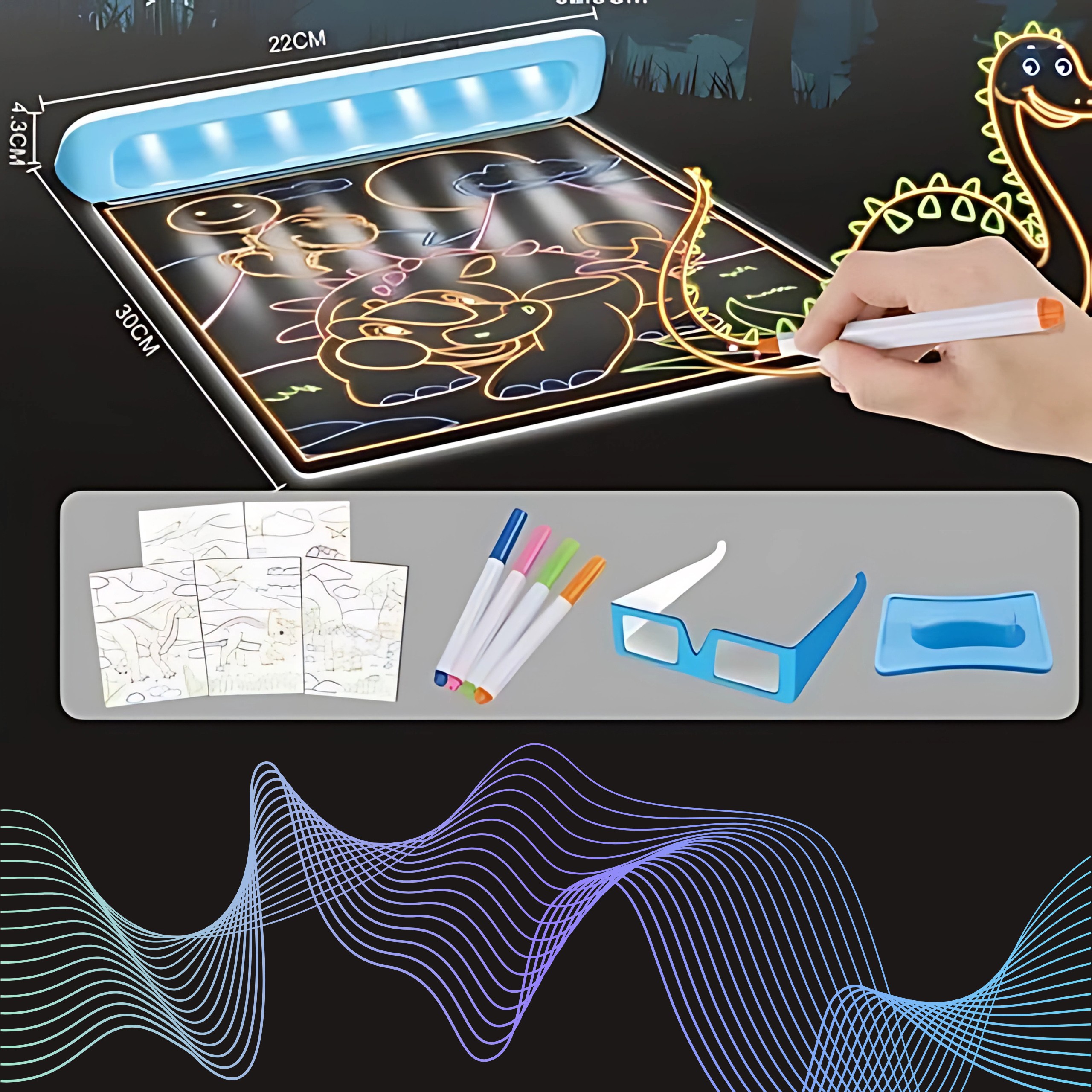 WOOPIE Magic 3D LED ploča za crtanje - Slika 7